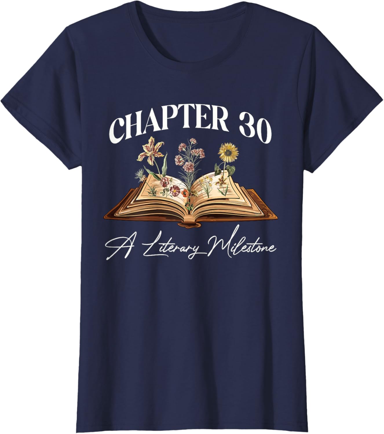 Wildflower Book Lover 30th Birthday T-Shirt for Nature Enthusiasts - 9