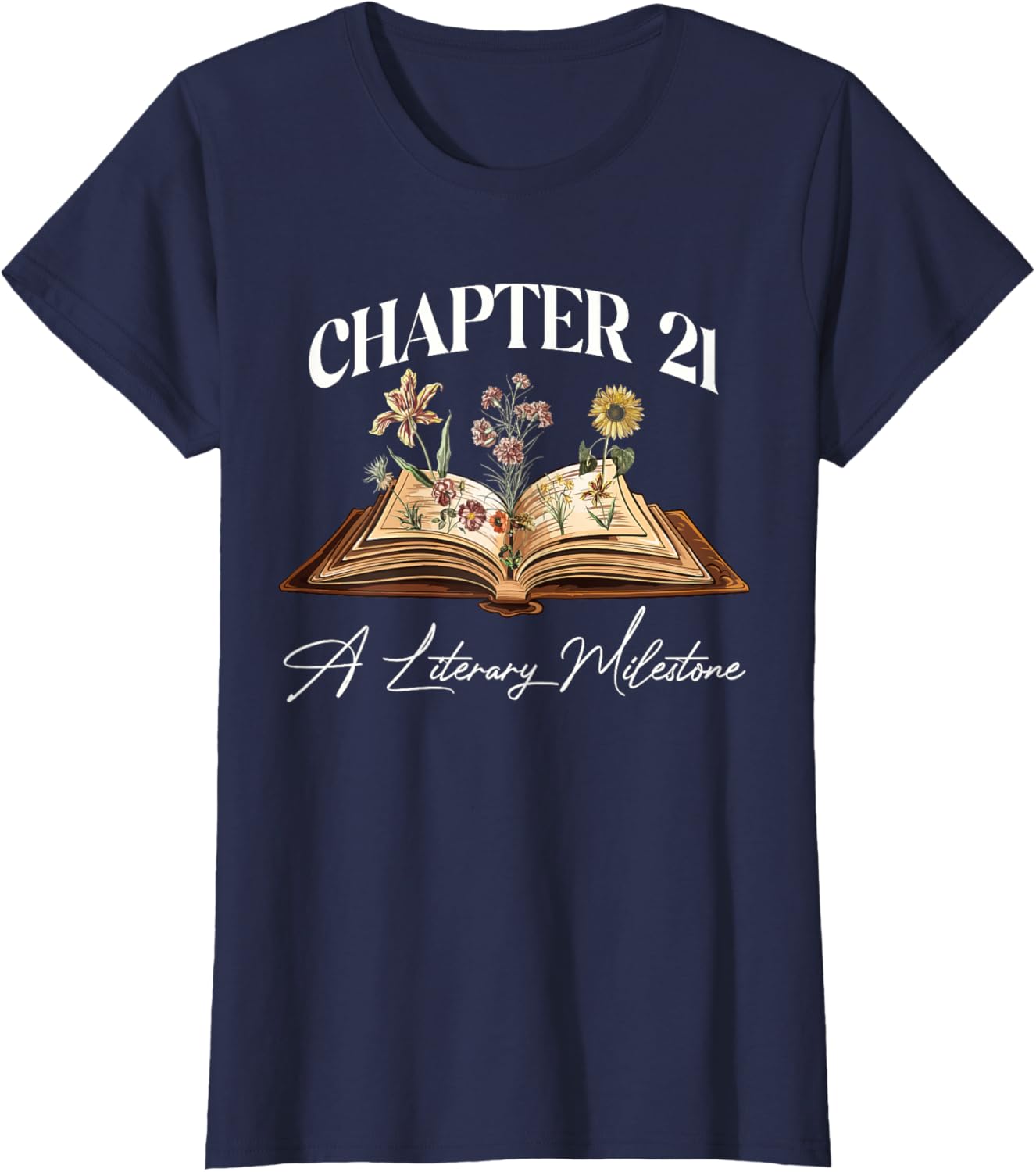 21st Birthday Wildflower T-Shirt for Book Lovers - Perfect Gift Idea - 3