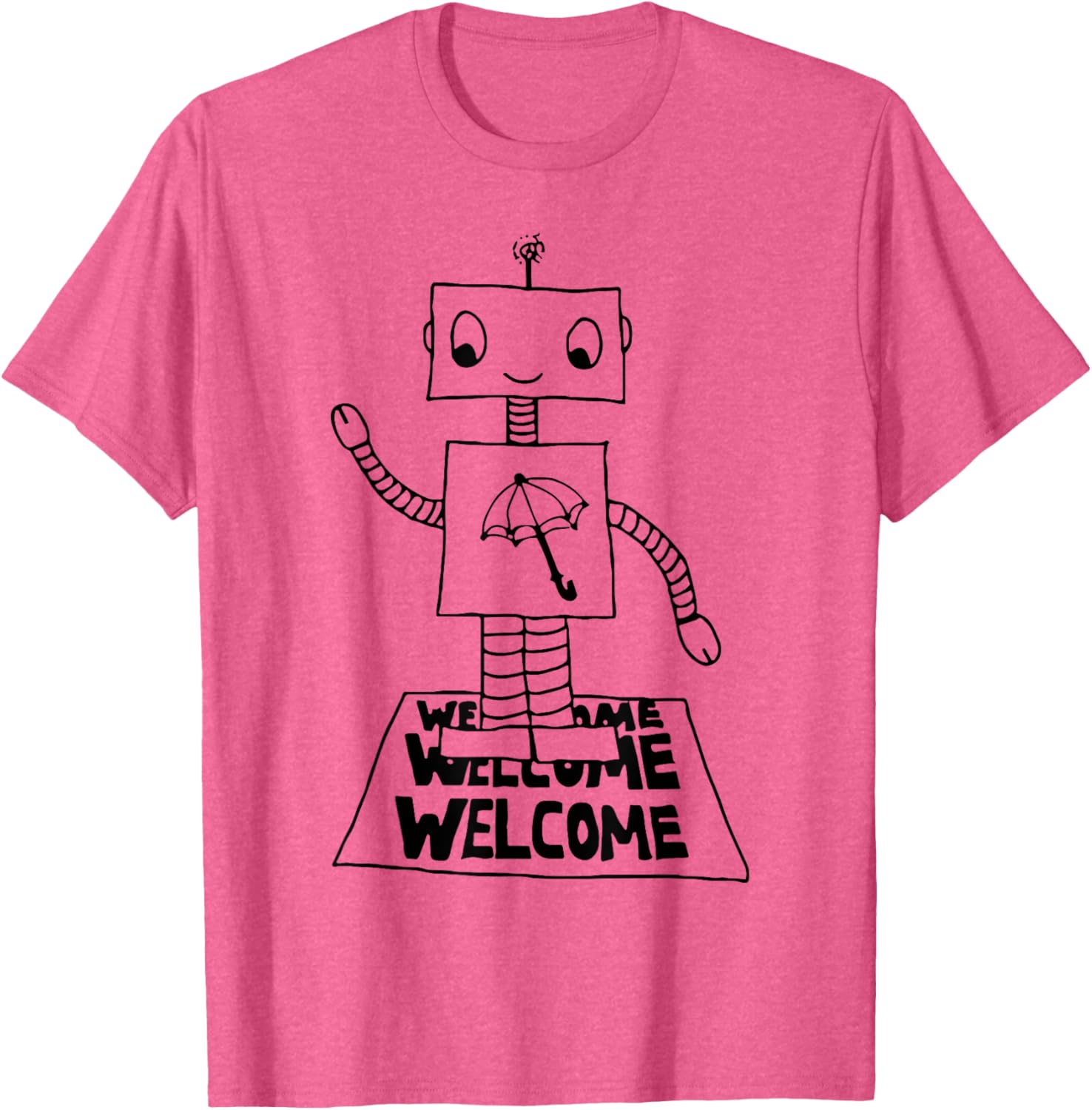 Robot Welcome T-Shirt for Fun Casual Wear in Clothing and Shoes - 5
