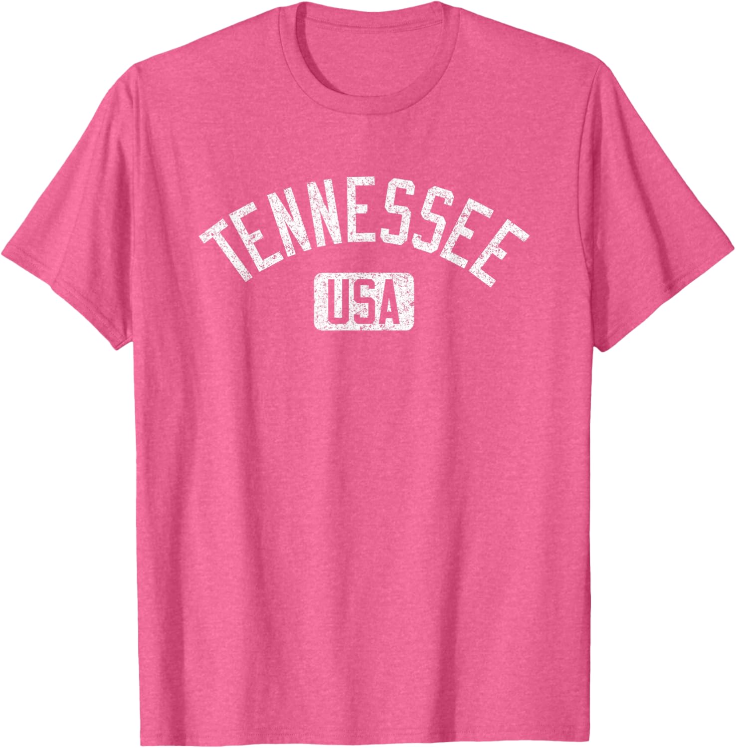 Tennessee Arched Text Distressed White Print T-Shirt for Casual Style - 4