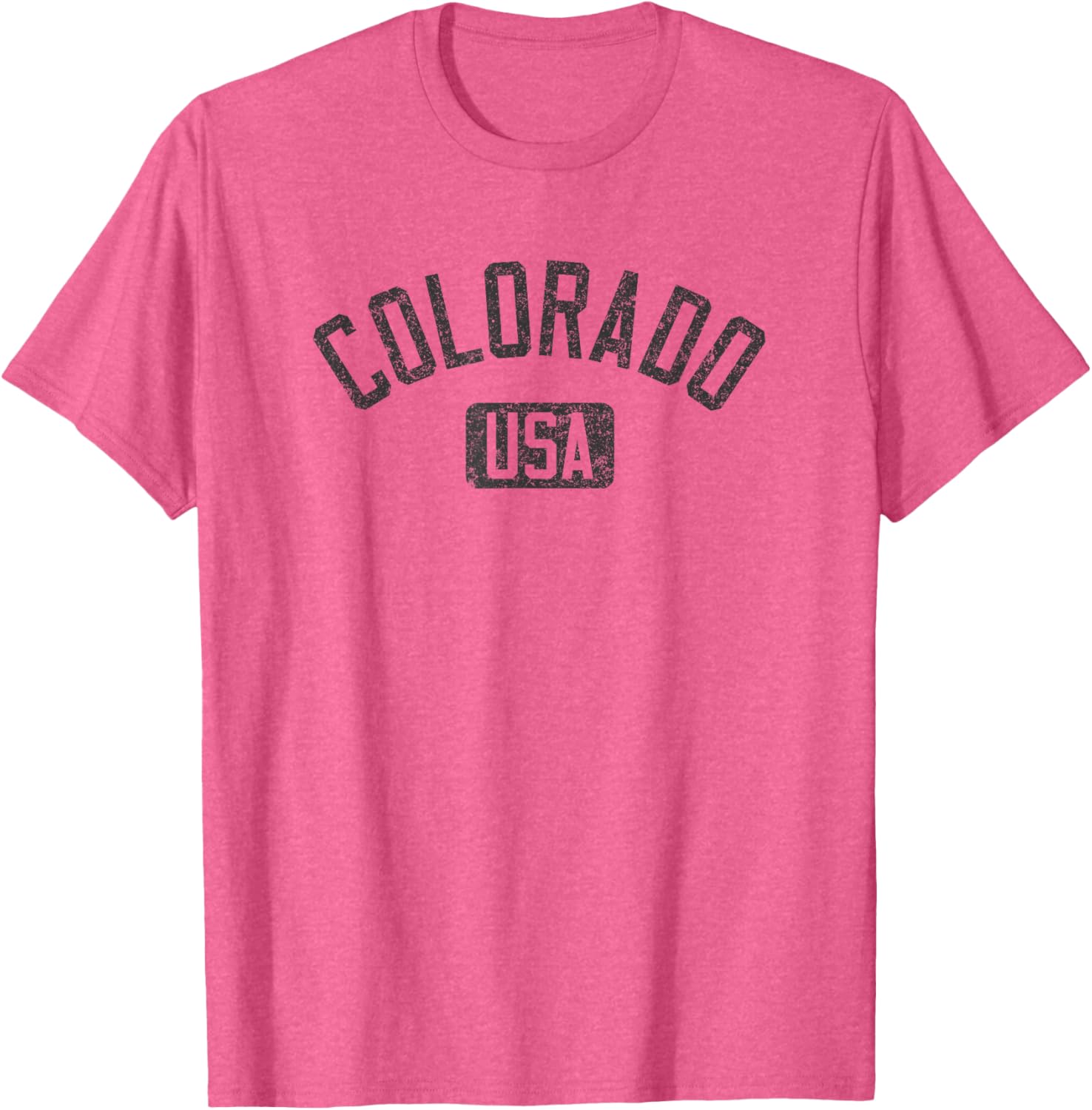 Colorado USA Arched Distressed Black Print T-Shirt for Casual Style - 28