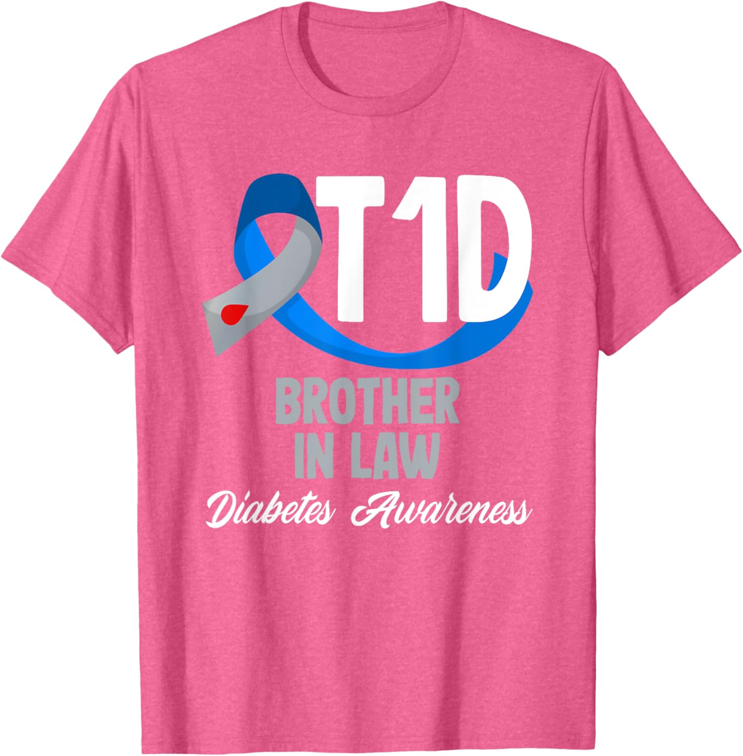 T1D Brother In Law Diabetes Awareness T-Shirt for Supportive Family Members - 8
