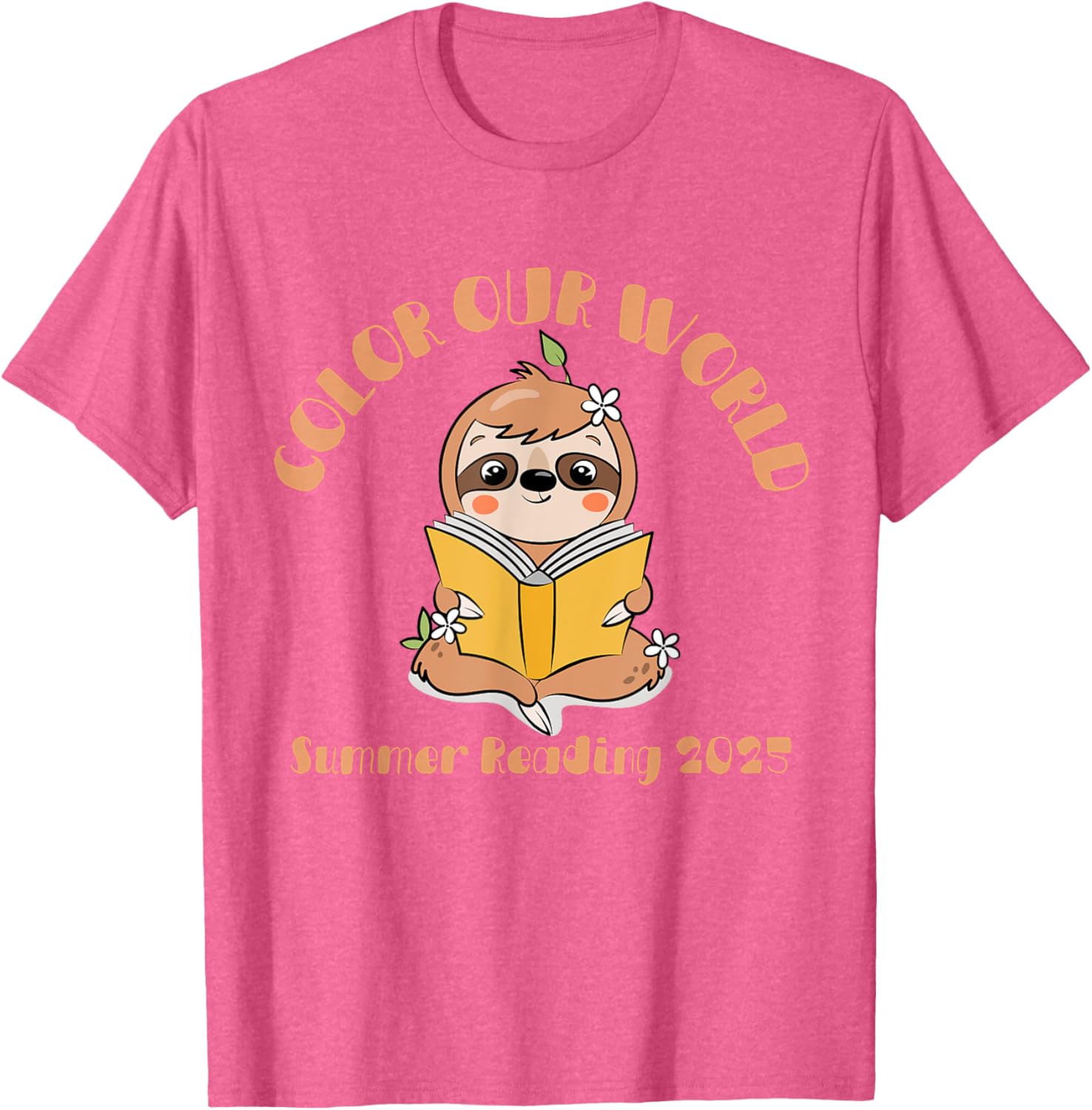 Color Our World 2025 Summer Reading Program Sloth T-Shirt for Kids - 22