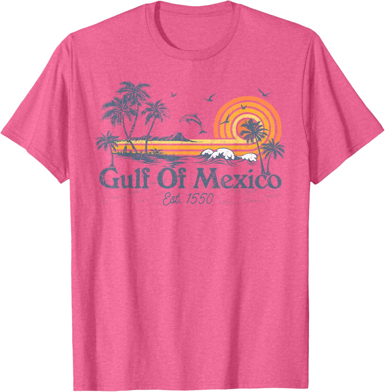 Gulf of Mexico Est 1550 Retro Vintage Beach T-Shirt for Beach Lovers - 18