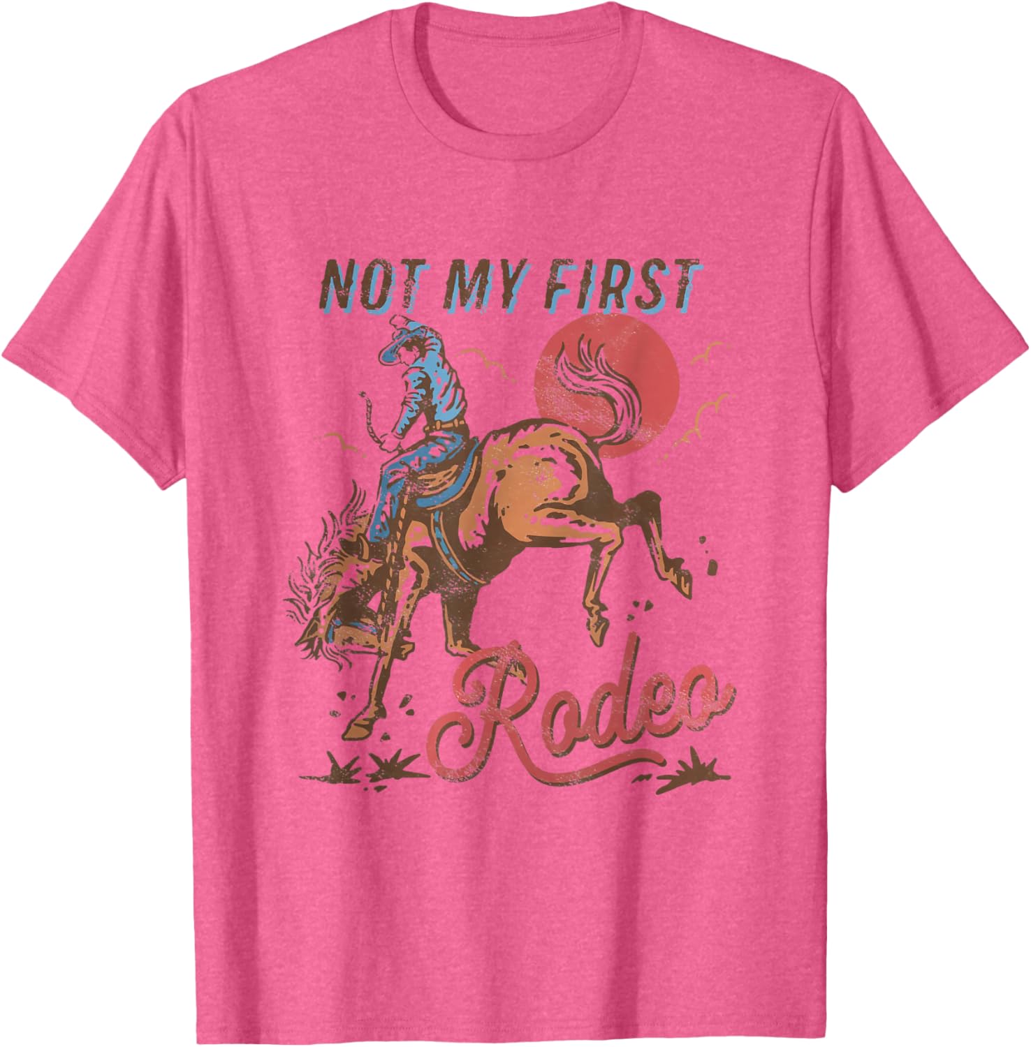 Vintage Cowboy Rodeo T-Shirt Not My First Rodeo Bronc Riding Style - 11