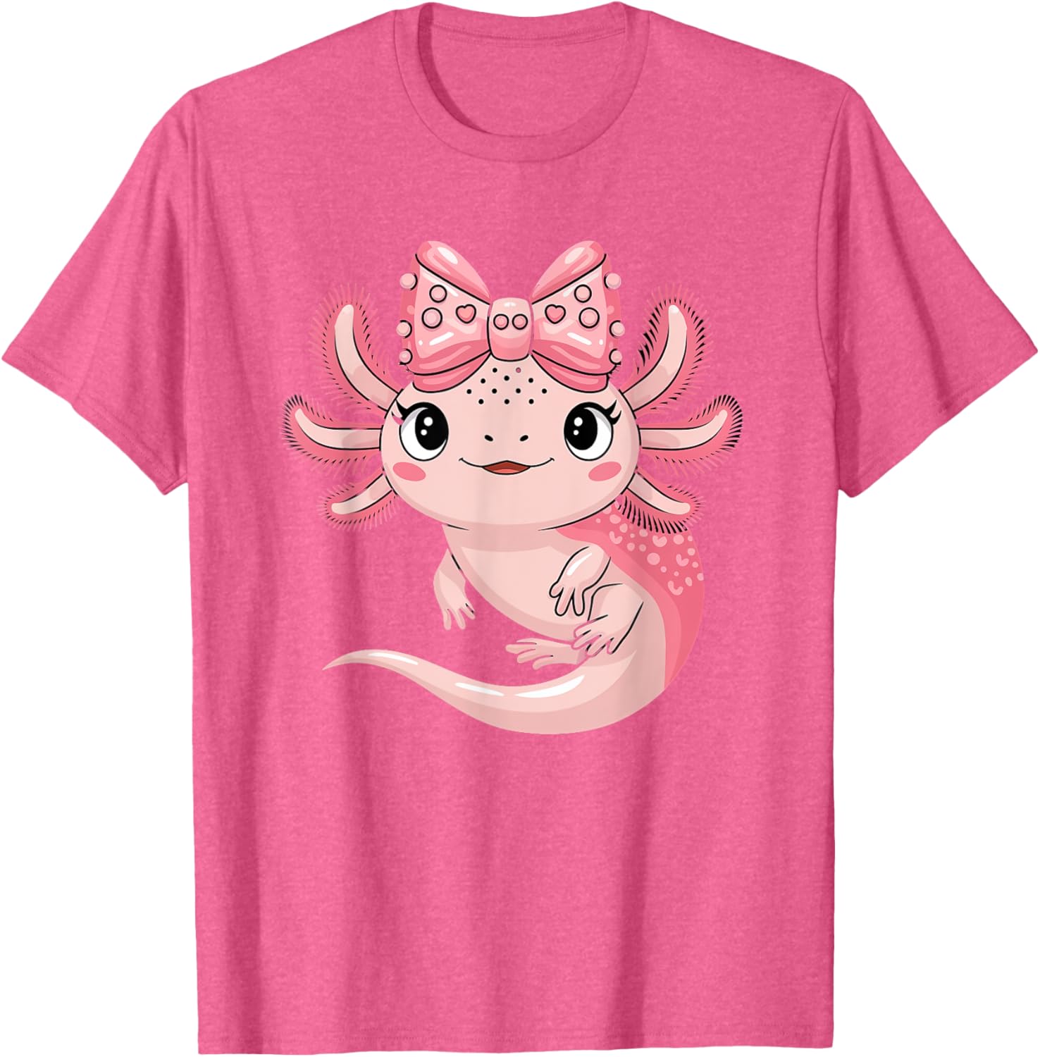 Cute Axolotl Girls Coquette Bow T-Shirt for Axolotl Lovers - 16