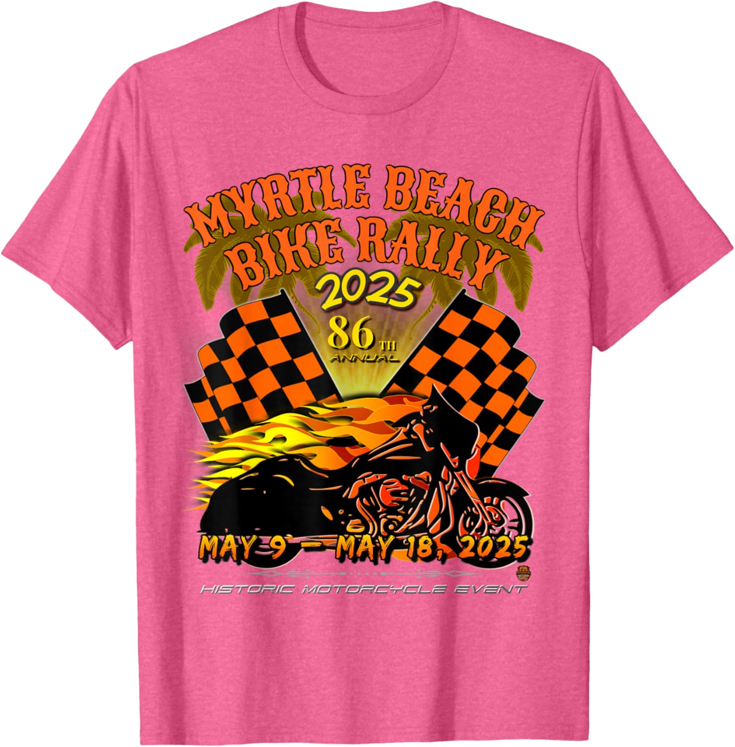 2025 Myrtle Beach Bike Rally Vintage Art T-Shirt for Classic Riders - 5