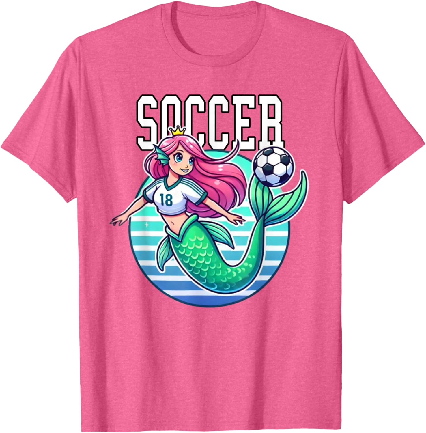 Soccer Mermaid Playing Soccer T-Shirt for Fans of Fun Sports Apparel - 9
