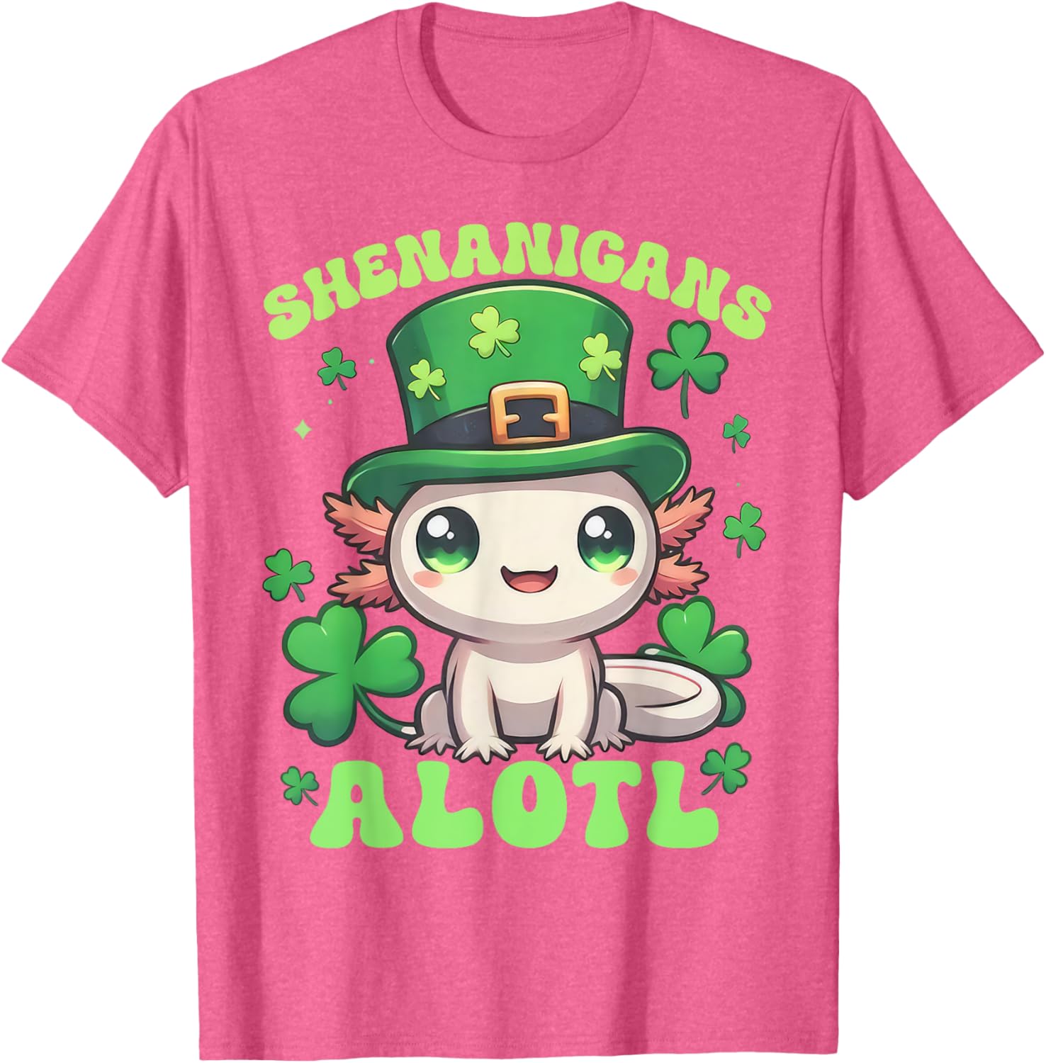 Axolotl St. Patrick's Day Fun T-Shirt for Kids and Adults - 9