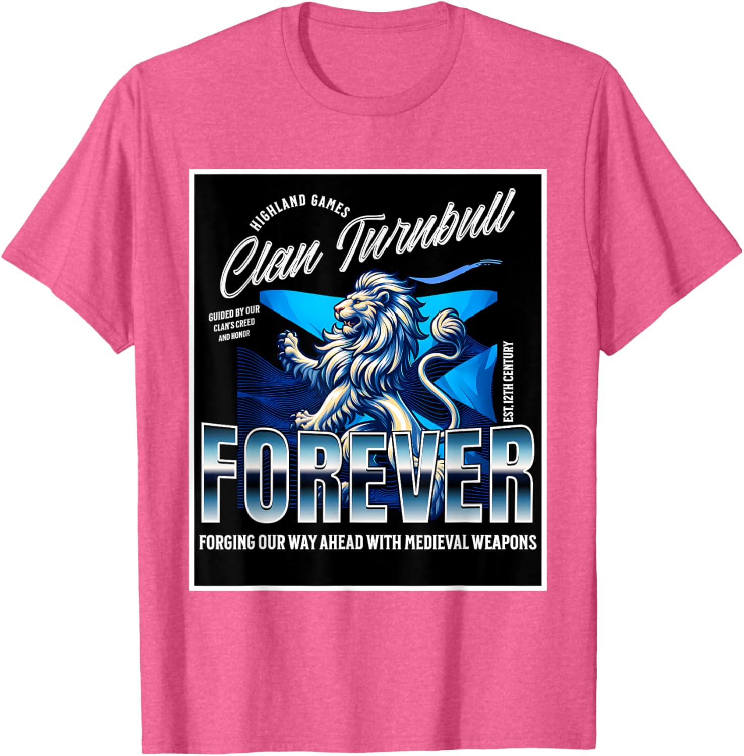 Clan Turnbull Strength and Honor Lion Roots T-Shirt for Family Pride - 8