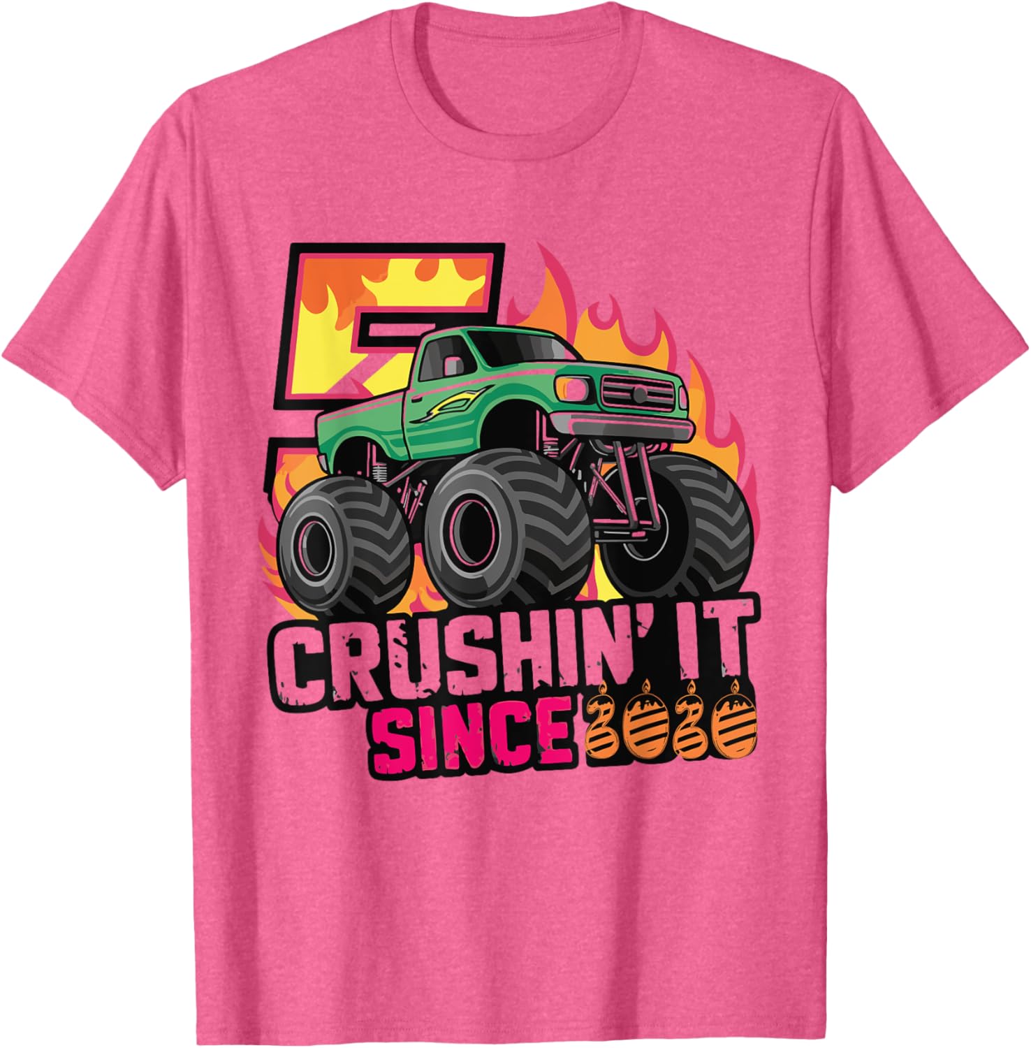 Birthday Monster Truck T-Shirt for 5 Year Old Boys - Fun Party Gift - 8