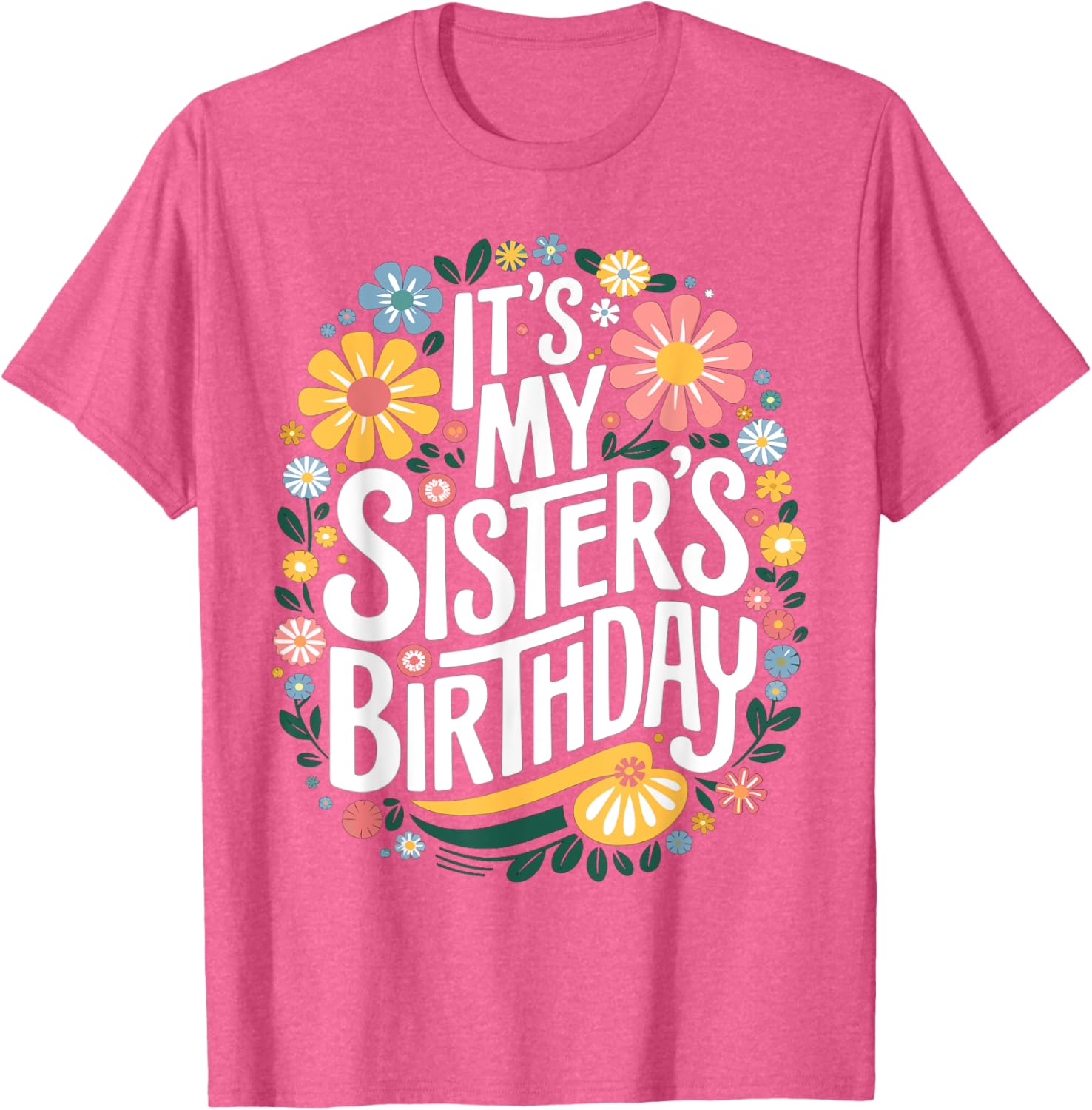 Colorful Floral T-Shirt for Sisters Birthday - Women and Kids Design - 23