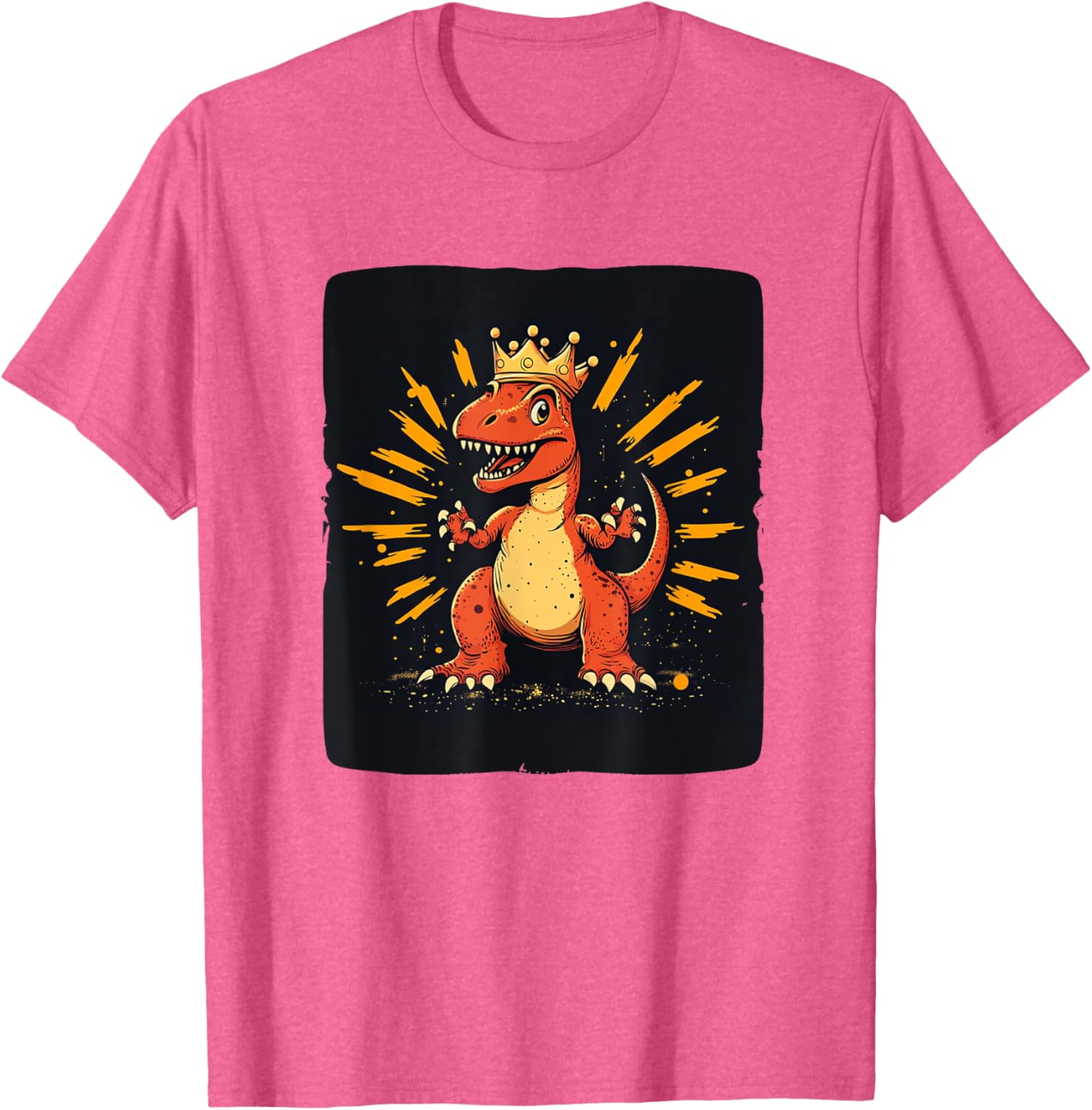 Cool Red Dinosaur Costume T-Shirt with Crown for King Lovers - 17