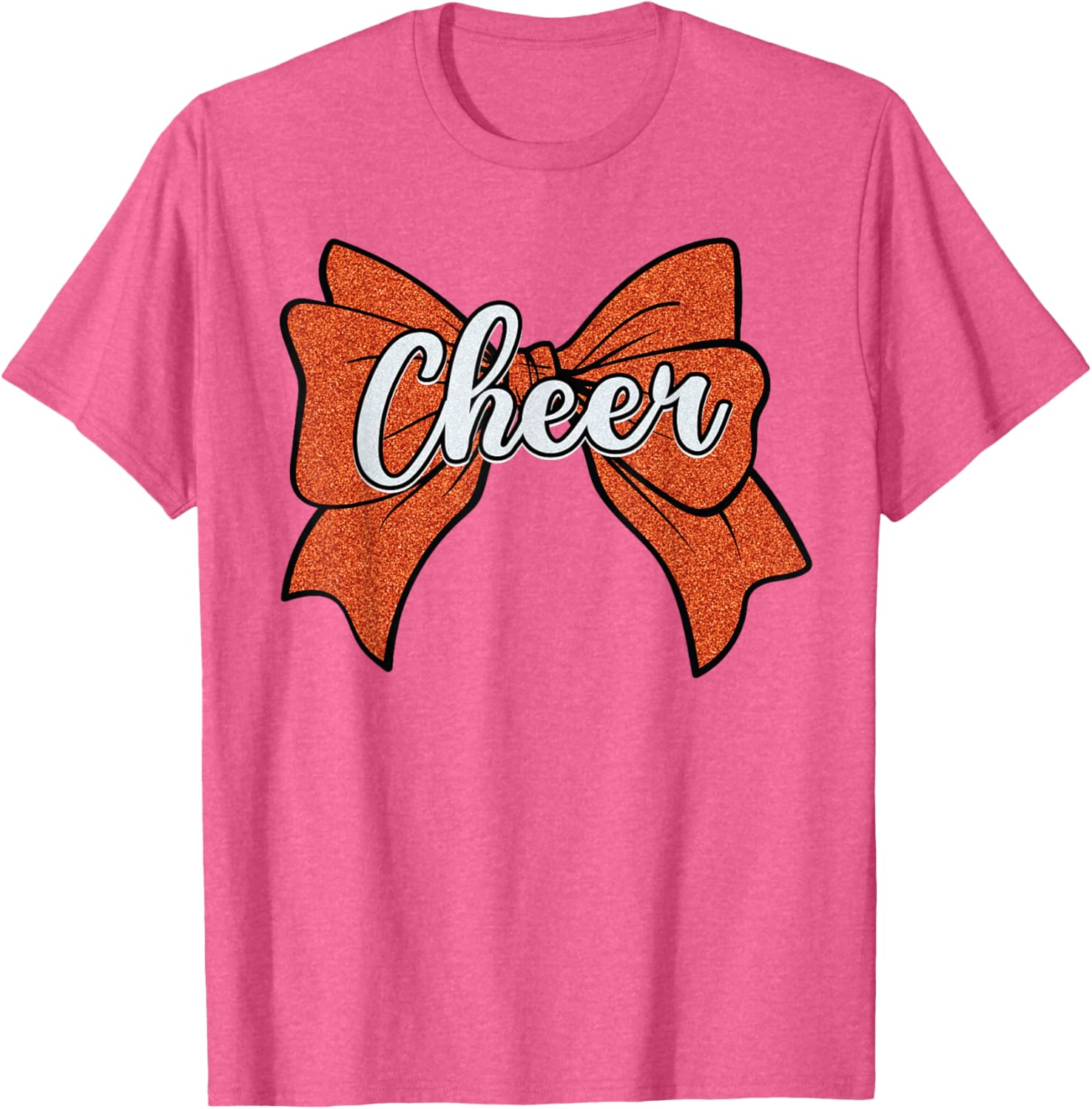Coquette Orange Cheer Bow Sport T-Shirt for Cheerleaders and Fans - 17