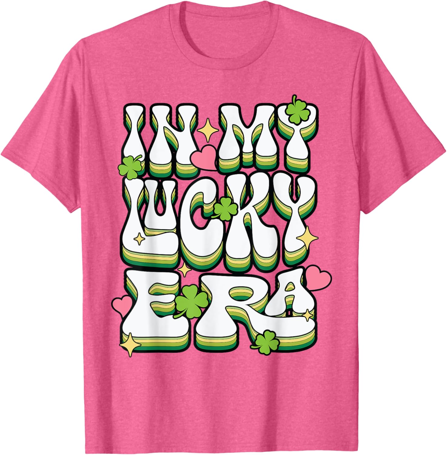 St Patricks Day Lucky Era Funny Irish Shamrock Groovy T-Shirt - 1