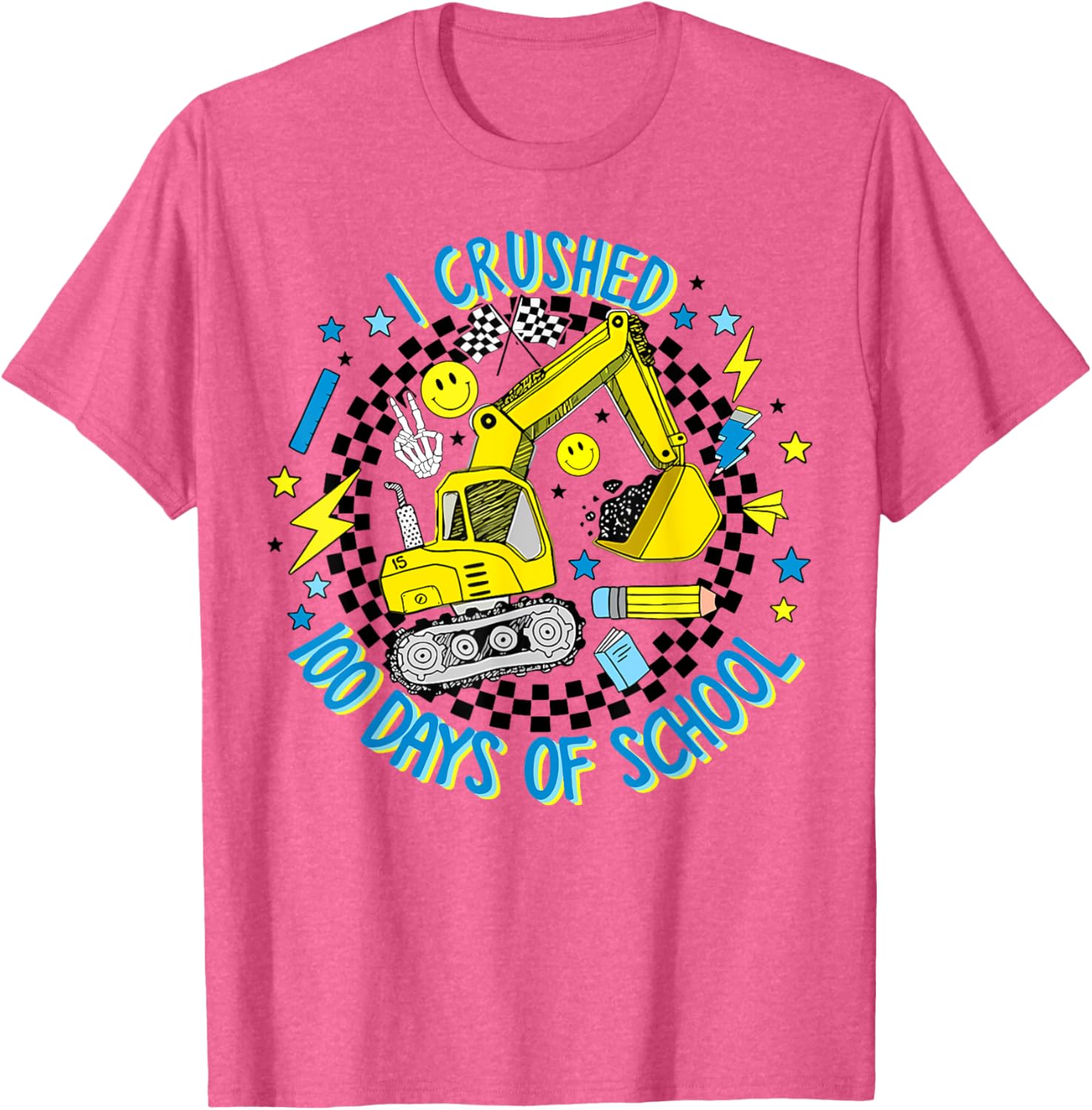 Cool Excavator Boys T-Shirt for 100 Days of School Celebration - 2