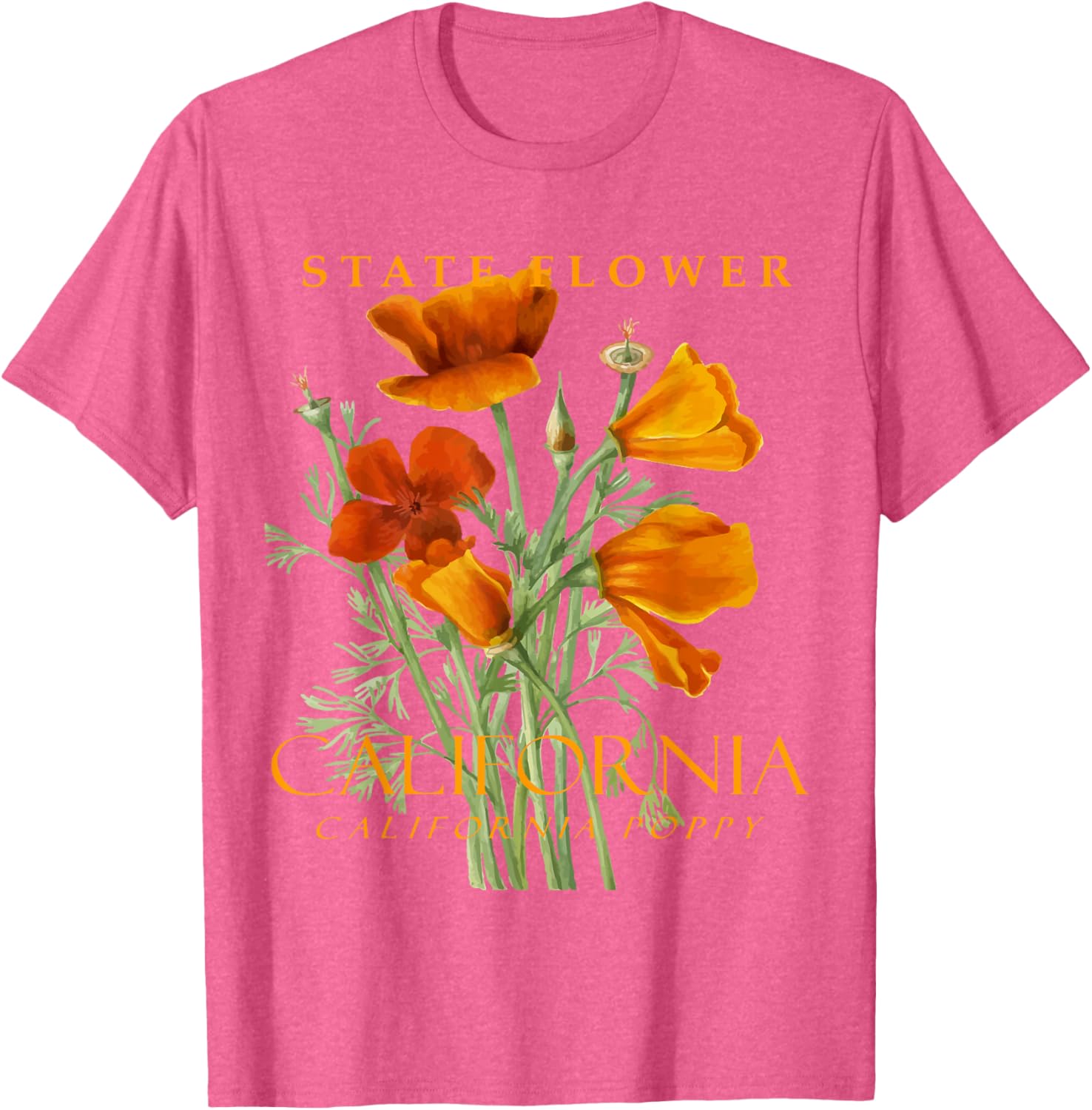 California Poppy T-Shirt for Nature Lovers - Stylish Floral Apparel - 19
