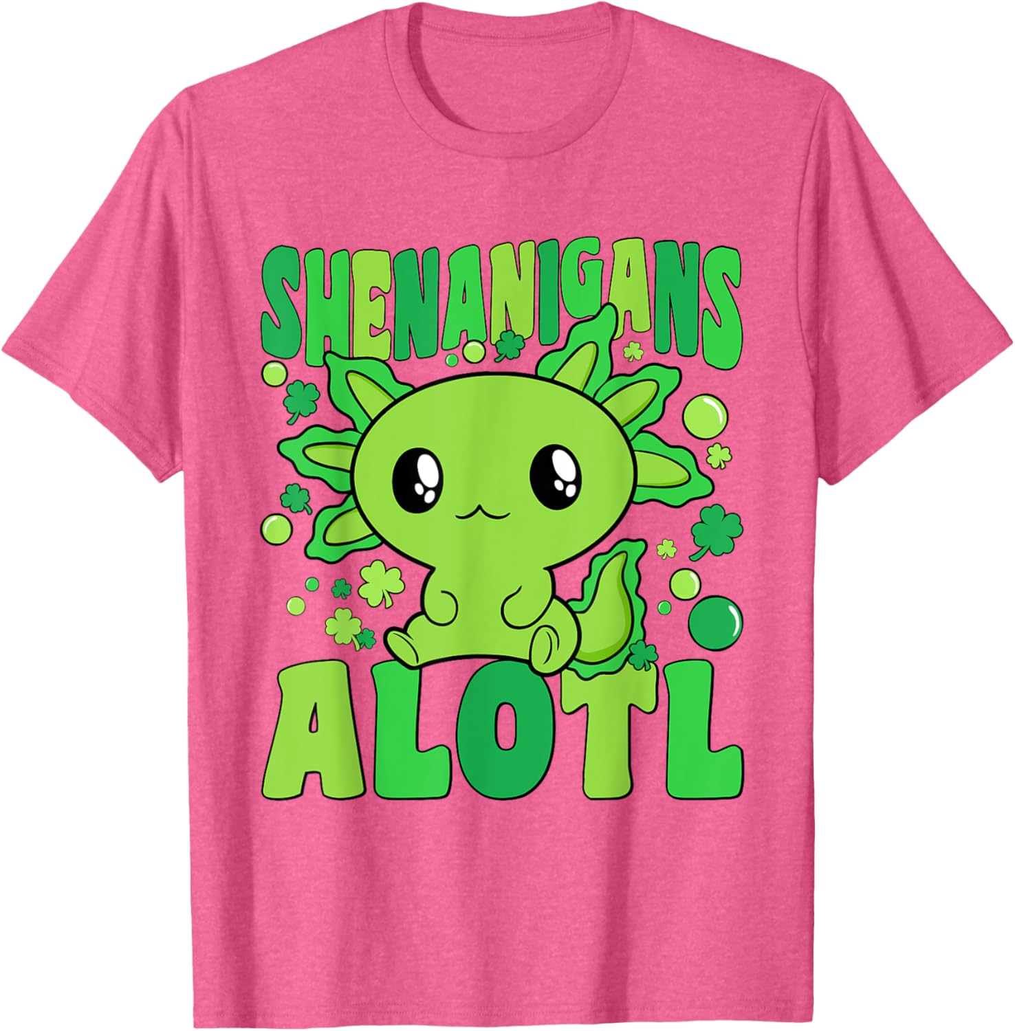 Cute Axolotl St Patricks Day T-Shirt for Kids - Fun Alotl Design - 17