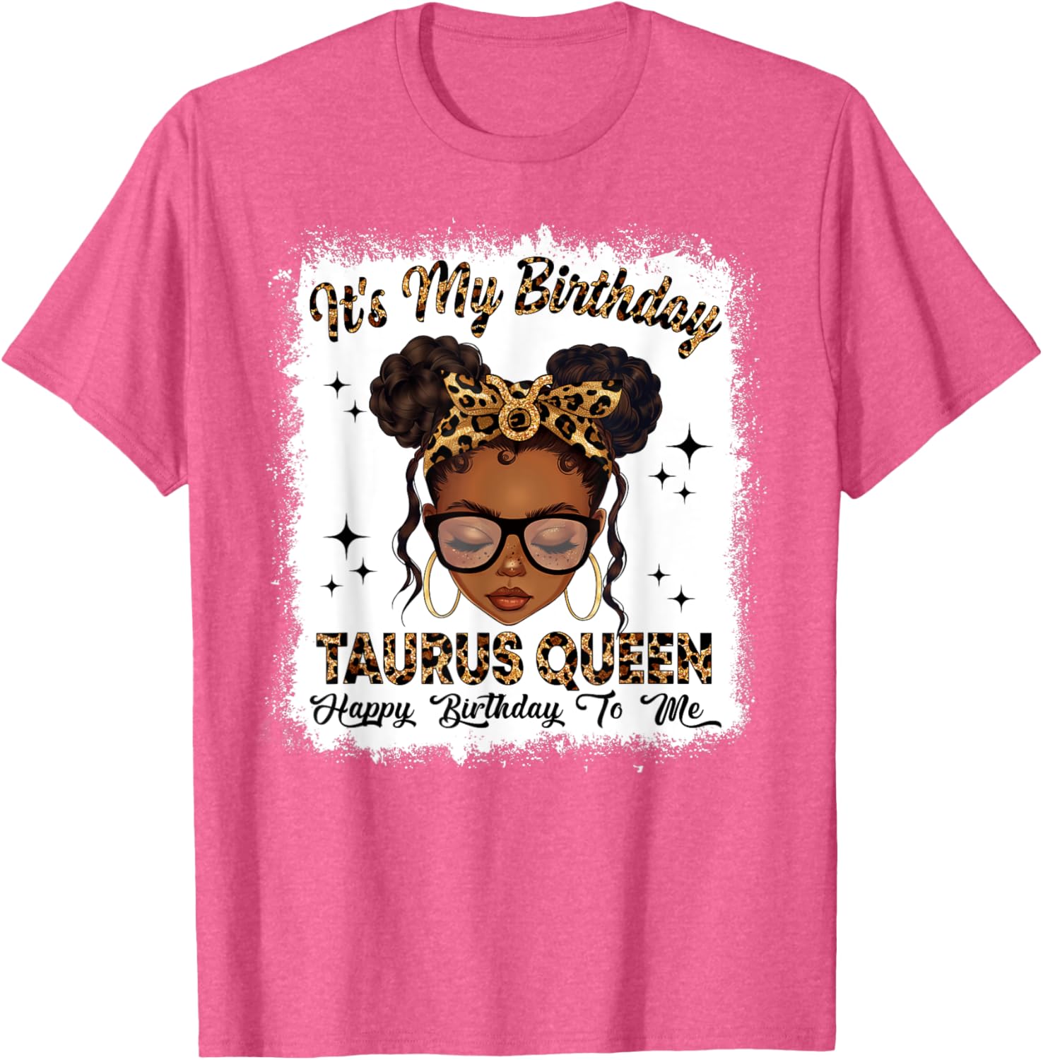 Taurus Queen Messy Bun T-Shirt for Women – Zodiac Birthday Gift - 9