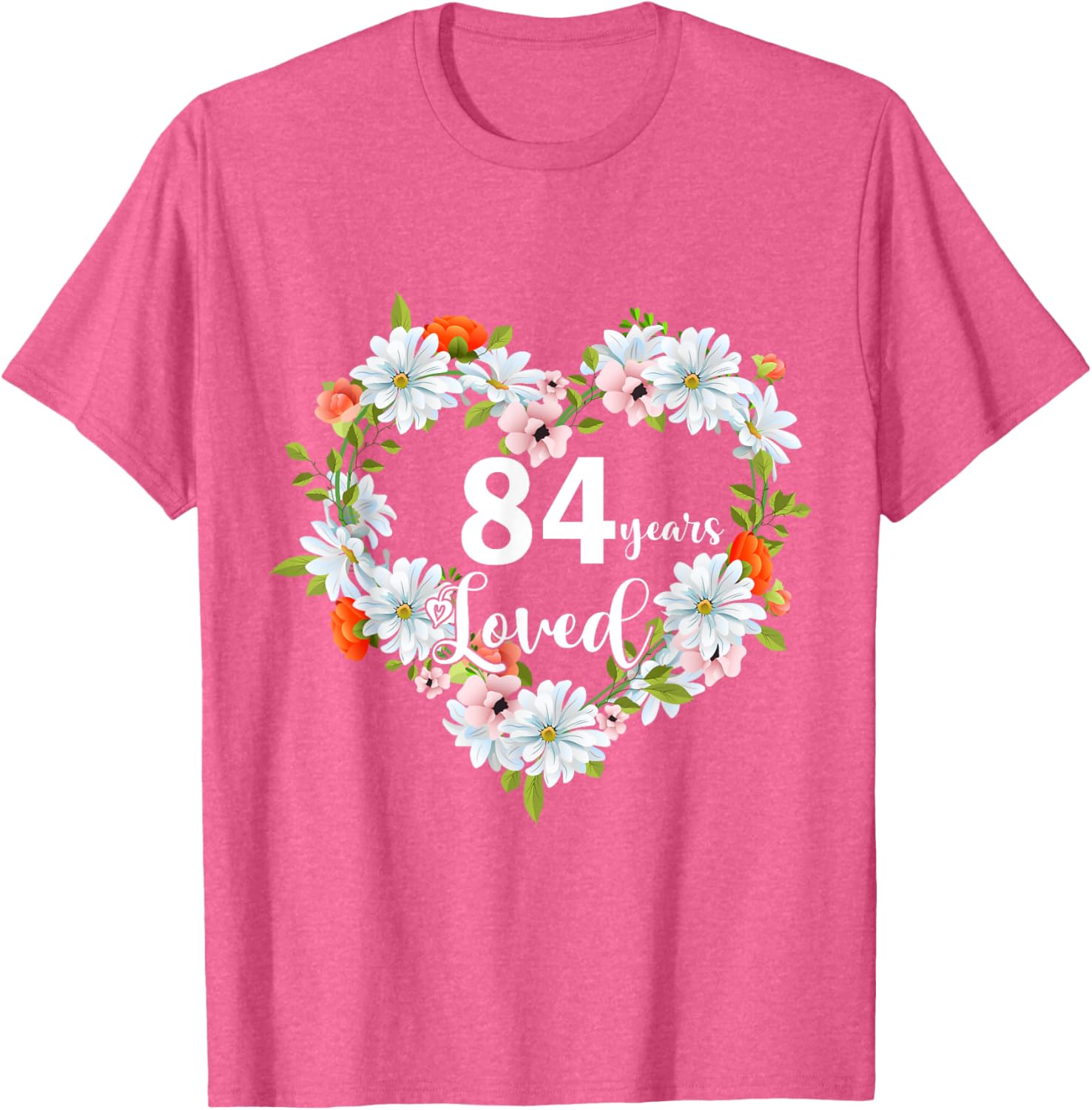 84th Birthday Gift T-Shirt for Women - 84 Years Loved 1941 Design - 15