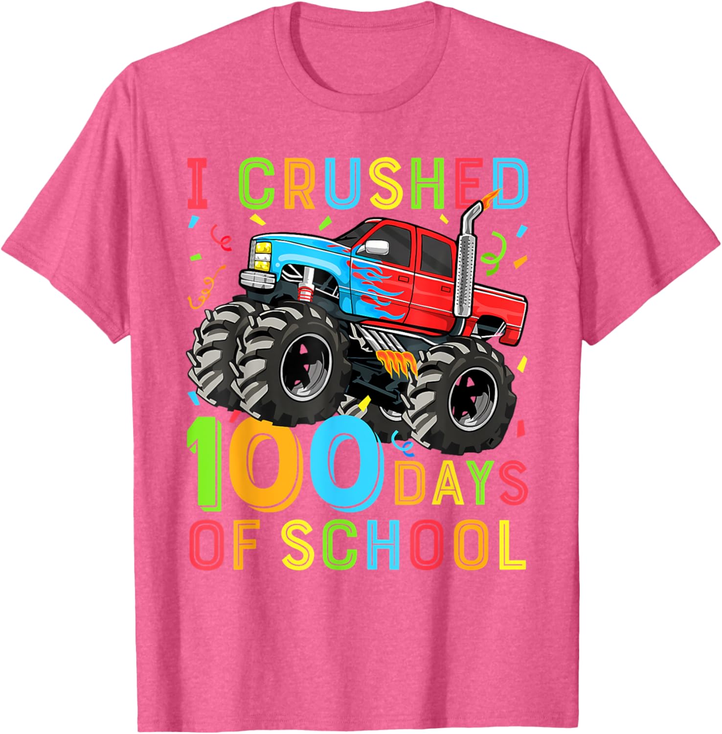 100 Days of School Monster Truck Shirt for Boys Fun 100th Day Outfit - 2