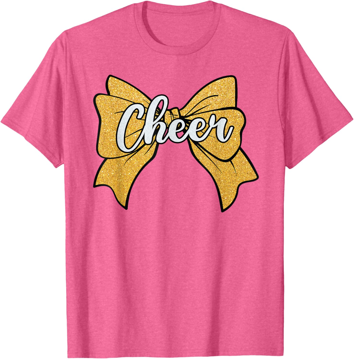 Coquette Yellow Cheerleader T-Shirt with Cheer Bow for Sport Fans - 1