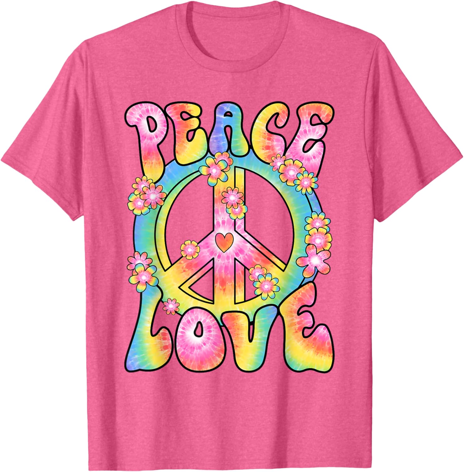 Retro Hippy Costume T-Shirt Peace Love 60s 70s Vintage Outfit - 13