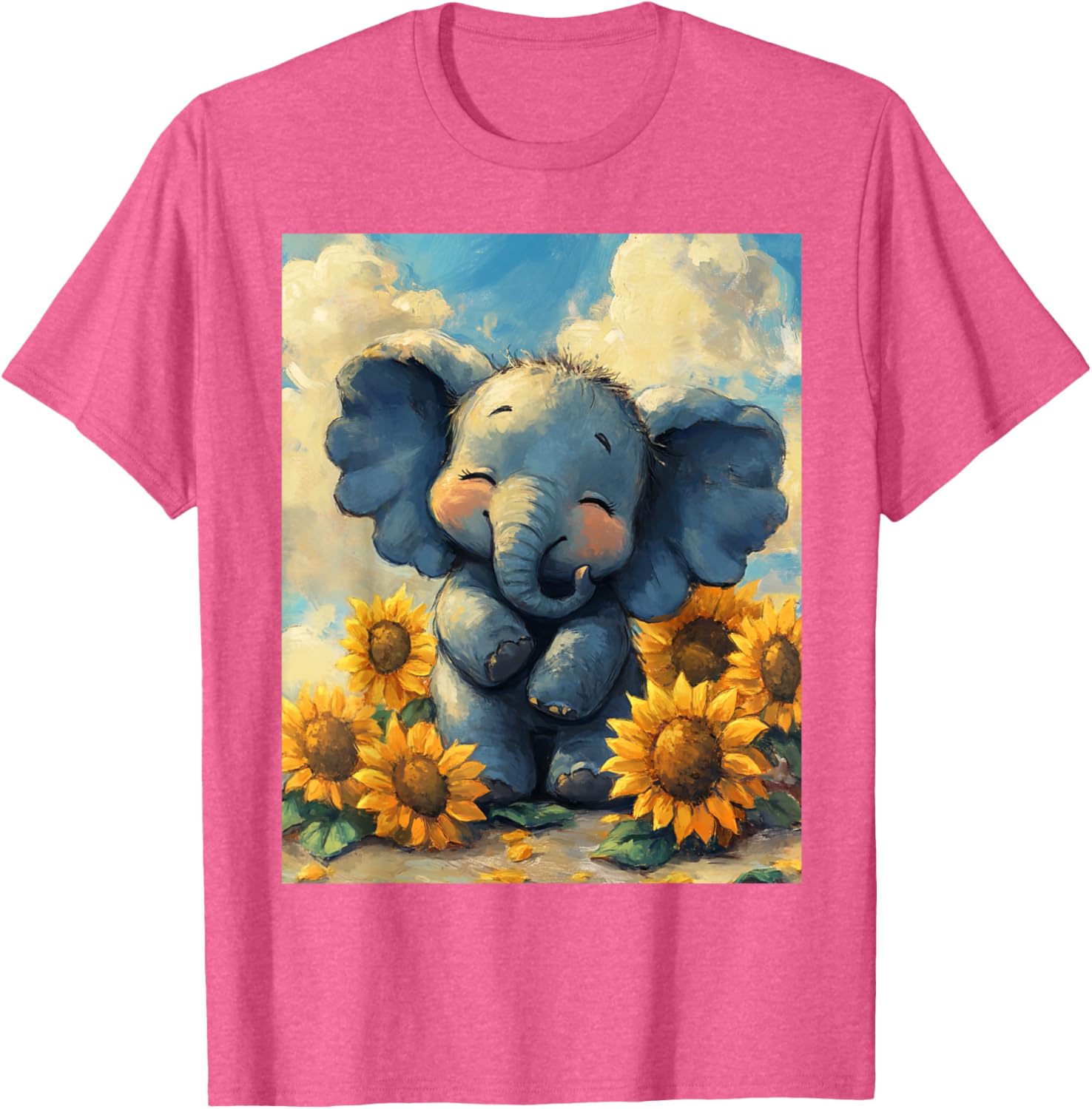 Adorable Sunflower Elephant T-Shirt for Kids - Perfect for Boys and Girls - 24