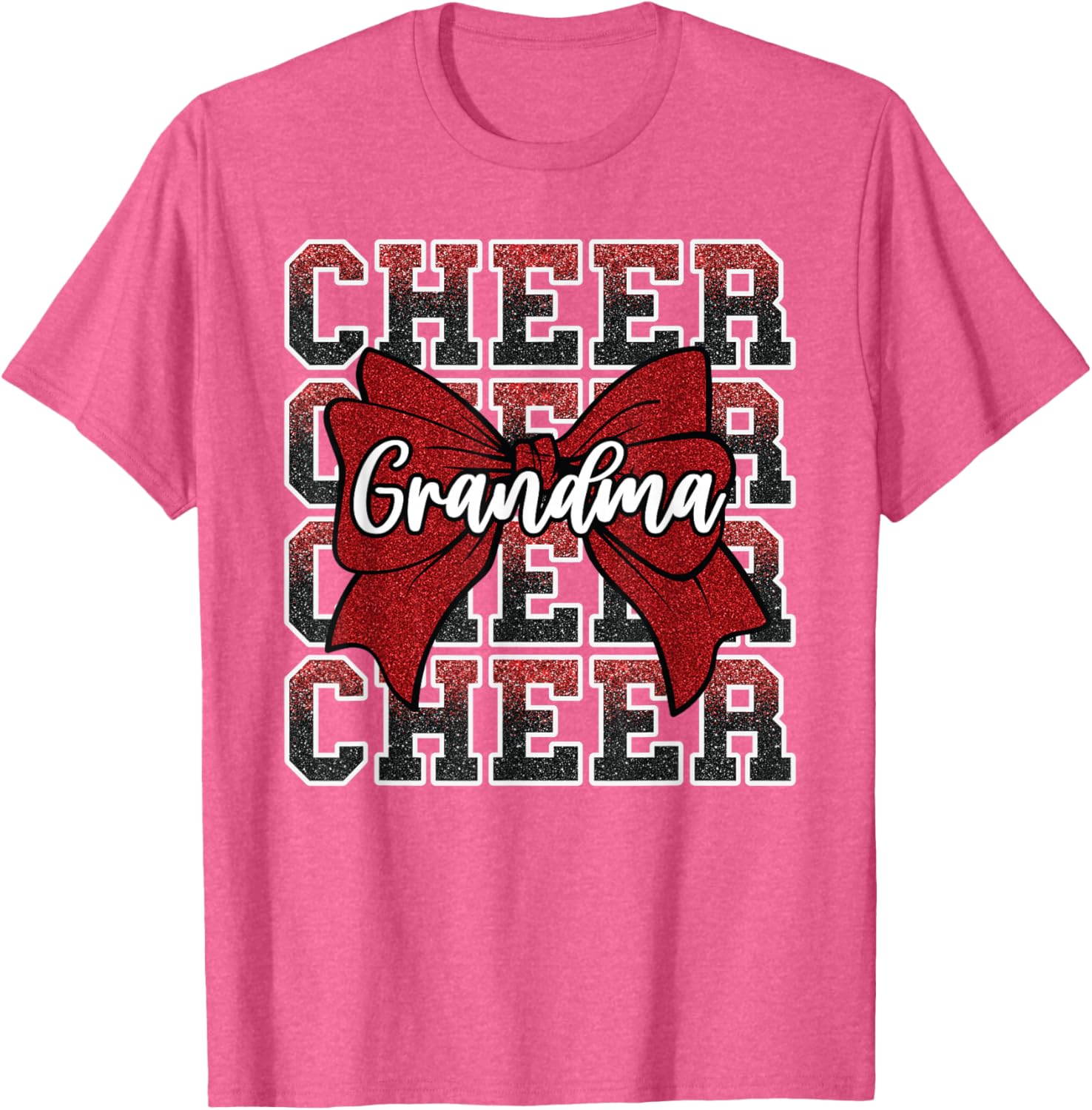 Cheer G-Ma Grandma Cheerleader Red T-Shirt for Cheer Fans and Family - 3