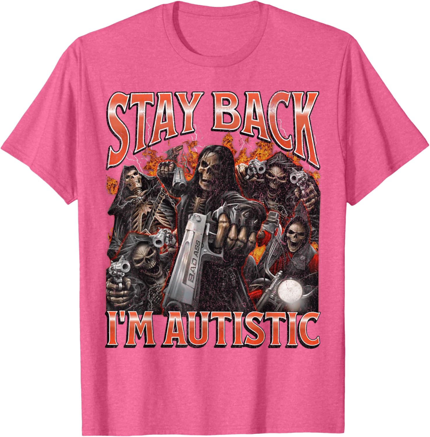 Funny Autistic Skeleton Meme Graphic T-Shirt for Unique Style and Comfort - 1