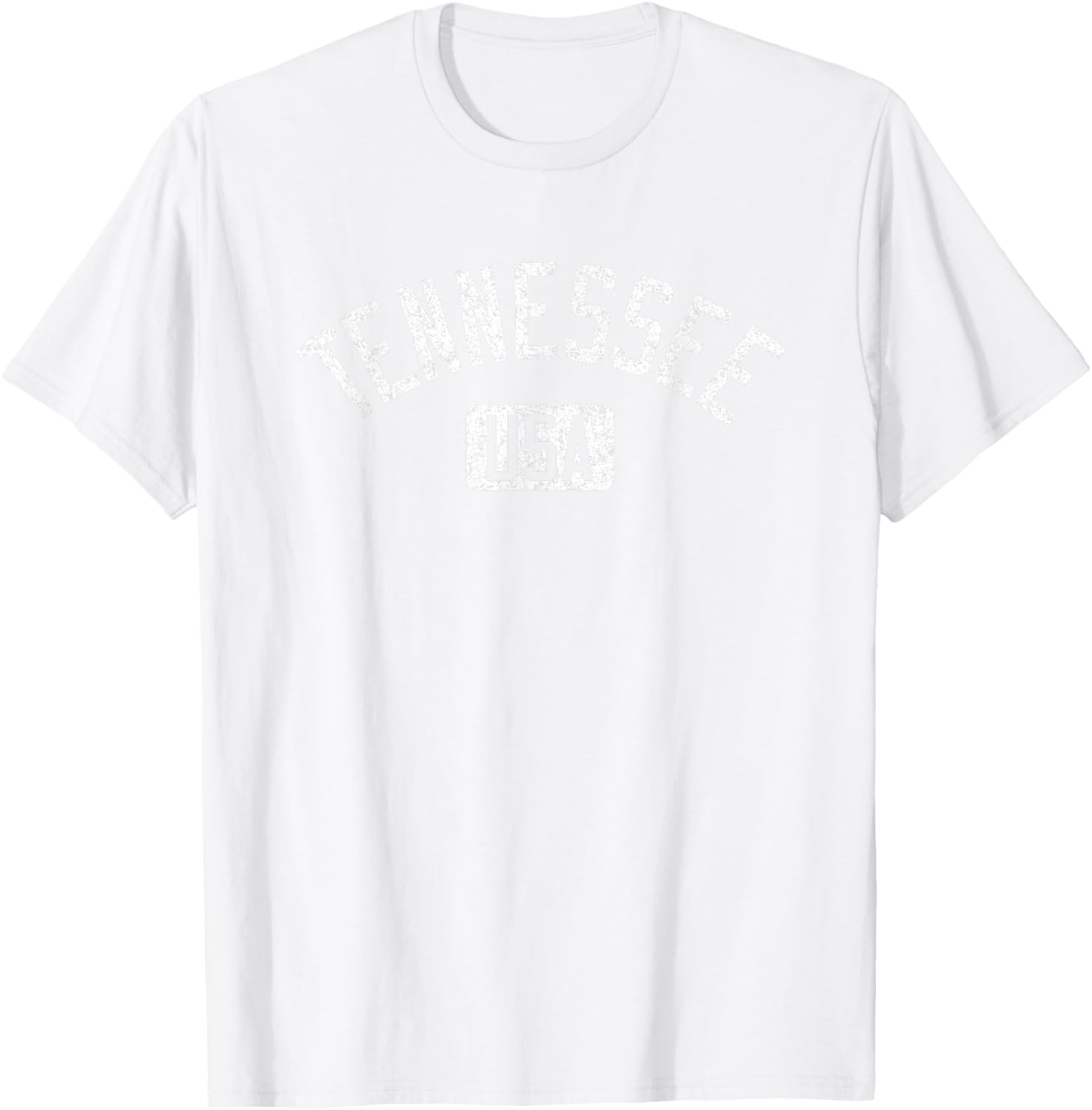 Tennessee Arched Text Distressed White Print T-Shirt for Casual Style - 17