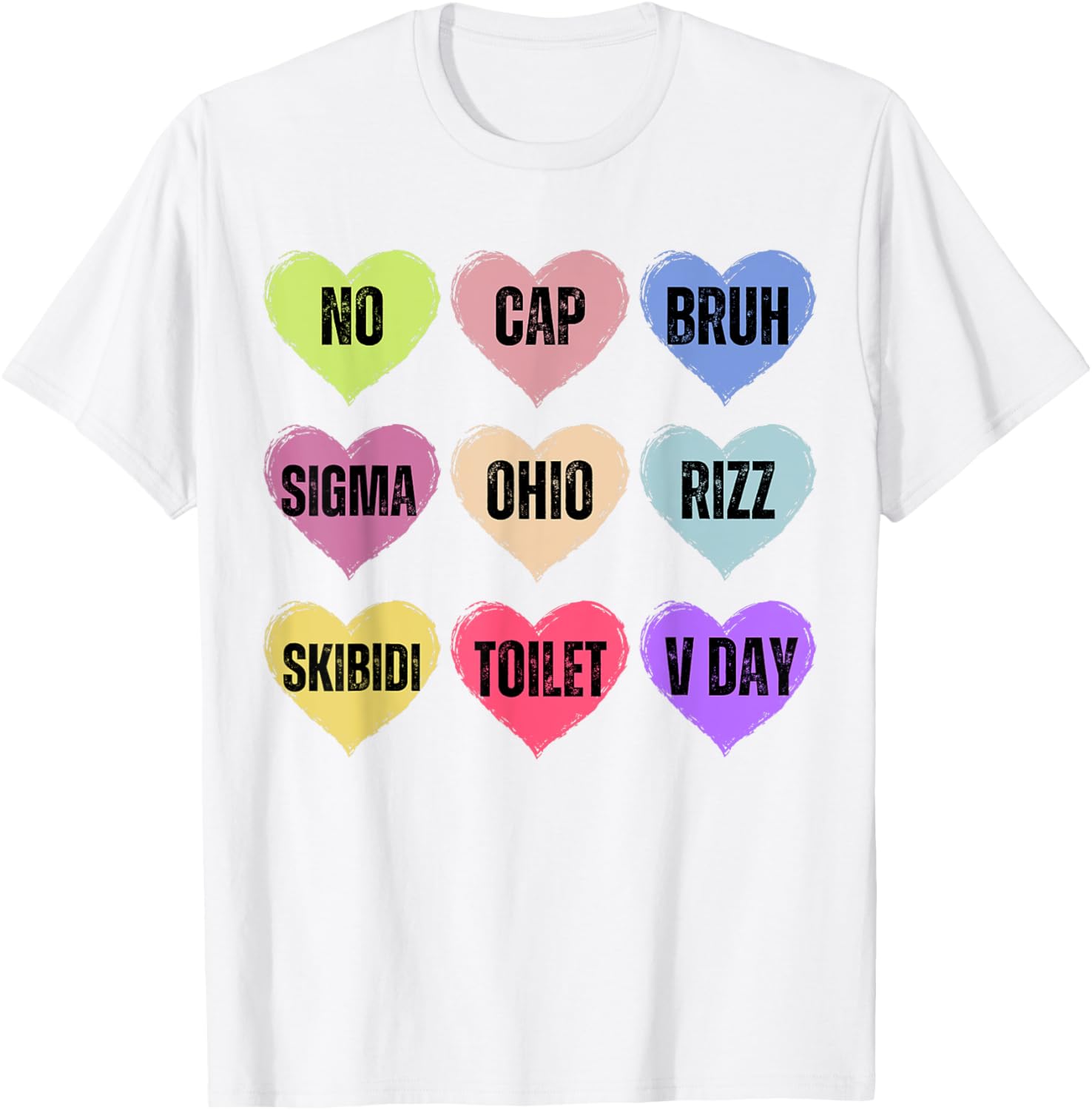 Skibidi Valentine's Day Funny Rizz No Cap T-Shirt for Couples - 4