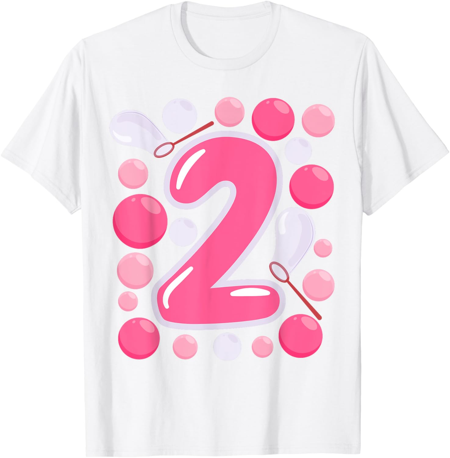 Adorable Girls 2nd Bubble Birthday Party T-Shirt for Kids Celebrations - 24