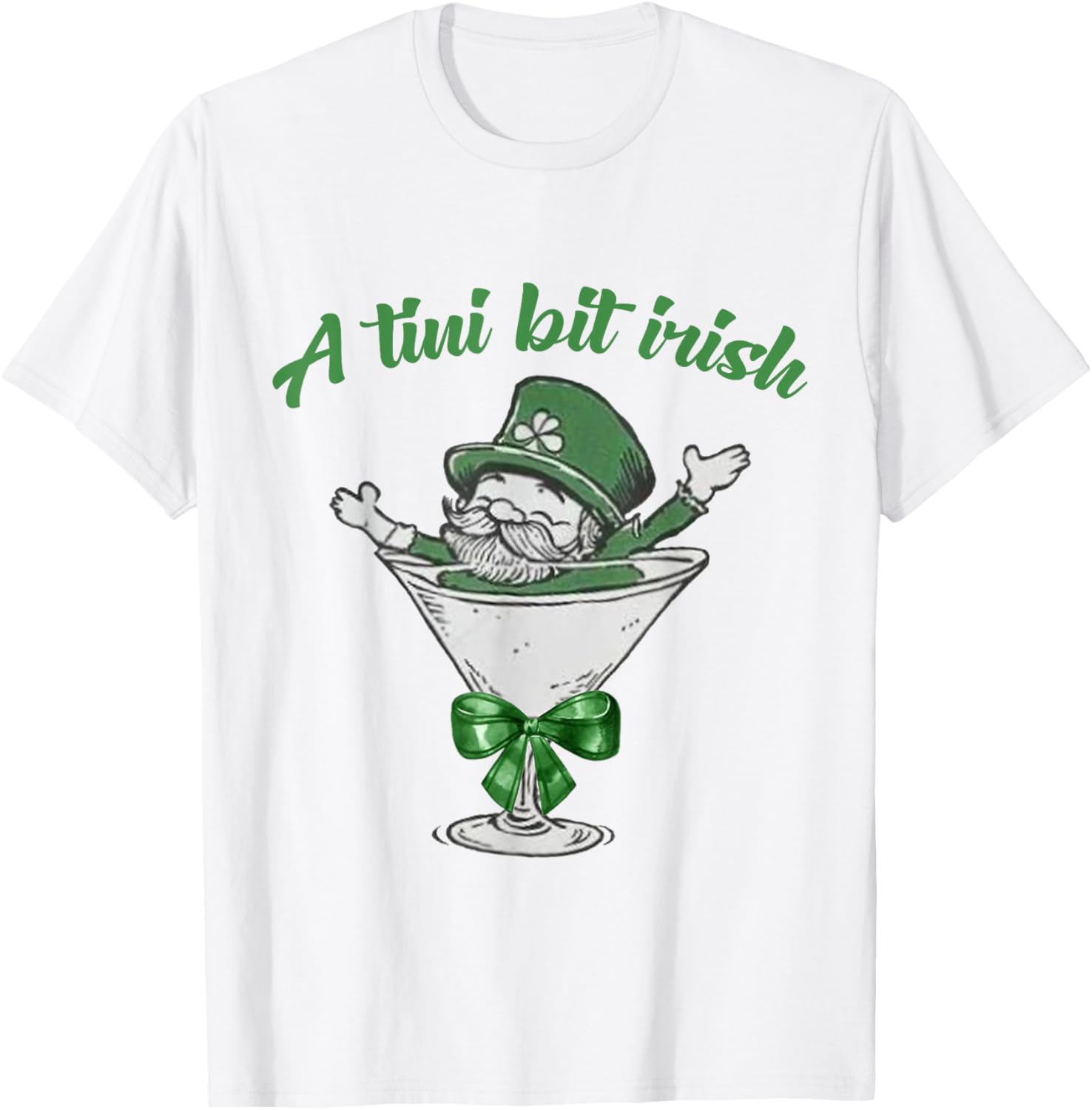 A Tini Bit Irish Leprechaun Martini St Patrick's Day T-Shirt - 23