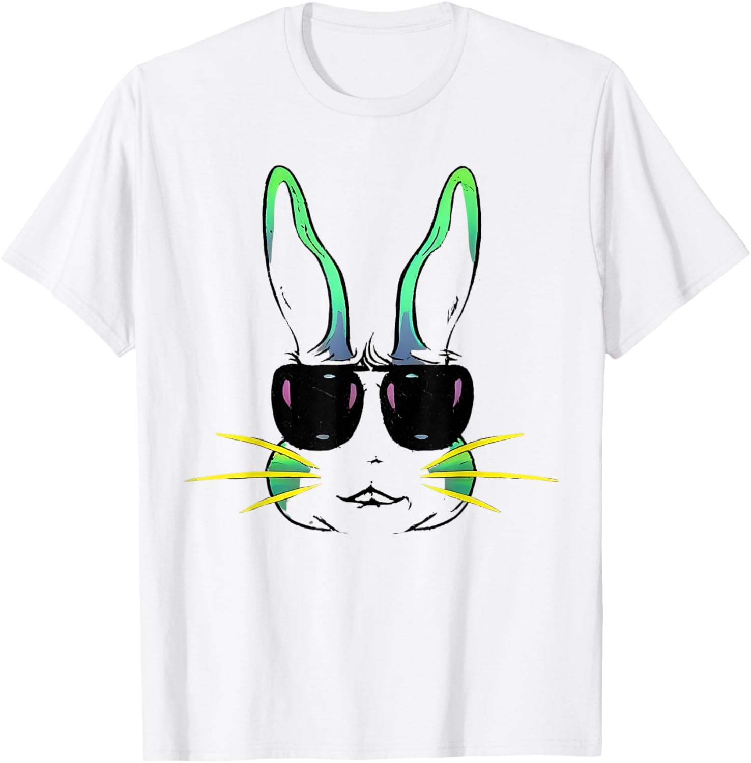 Cool Bunny Face Sunglasses T-Shirt for Fun Easter Celebrations - 18
