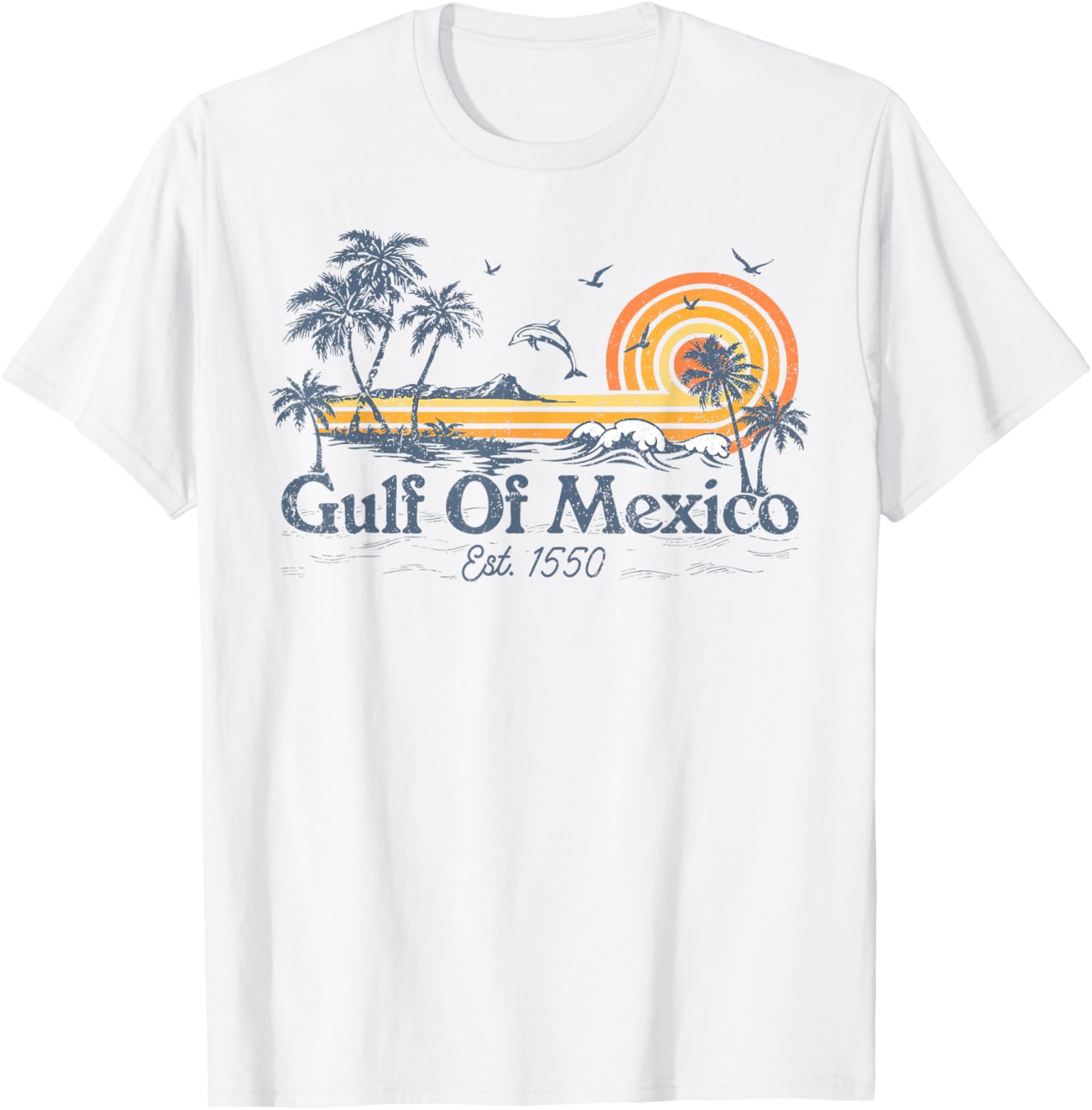 Gulf of Mexico Est 1550 Retro Vintage Beach T-Shirt for Beach Lovers - 22