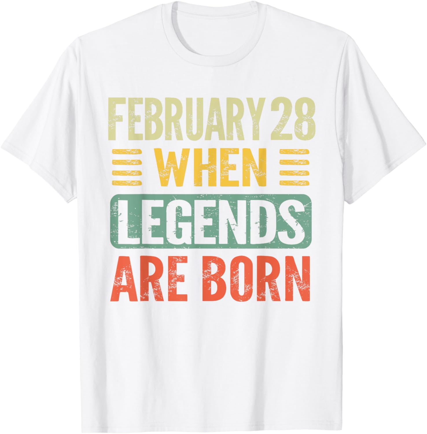 February 28 Legends Born Vintage T-Shirt for Birthday Celebration - 16