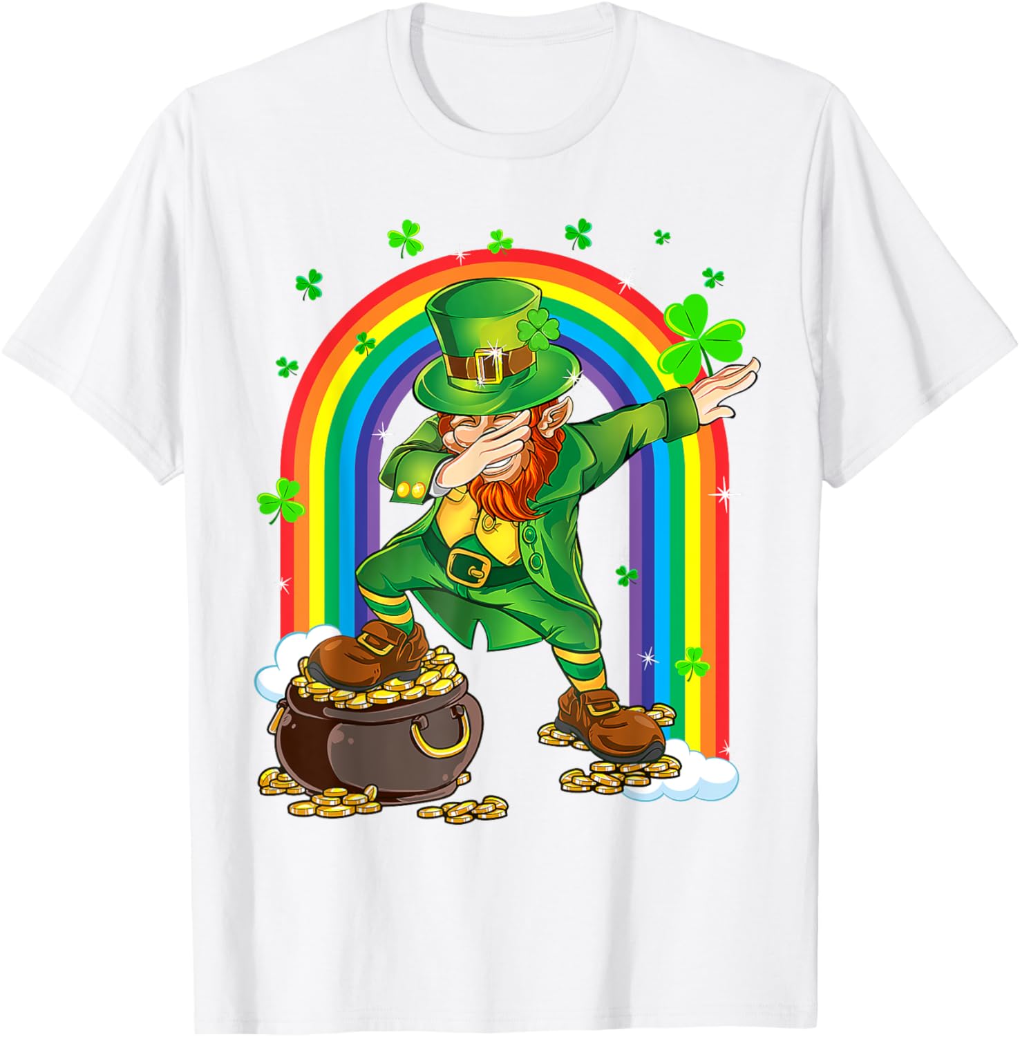 Cool 2025 St Patrick's Day Dabbing Leprechaun T-Shirt for Kids and Adults - 15