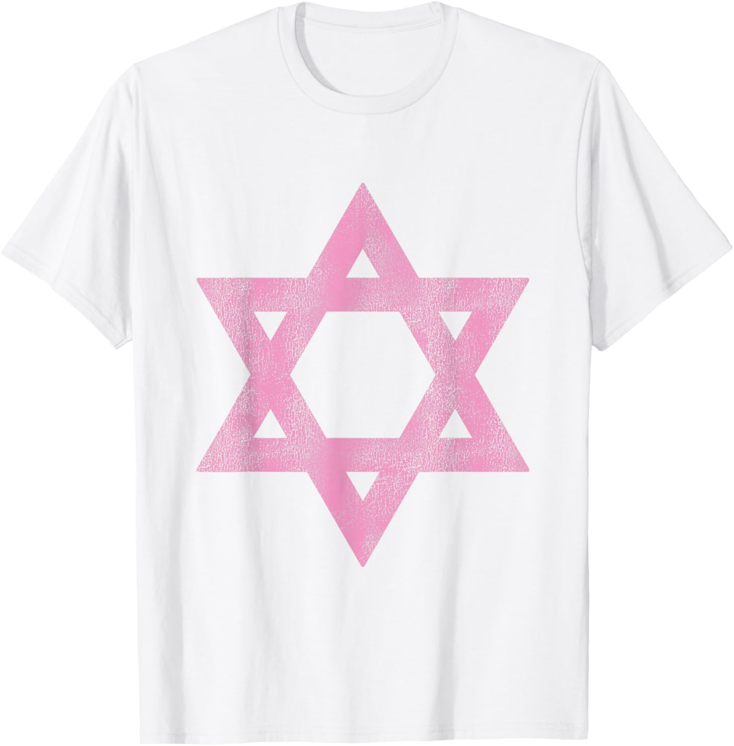 Retro Pink Israeli Flag T-Shirt for Women with Star of David Design - 3