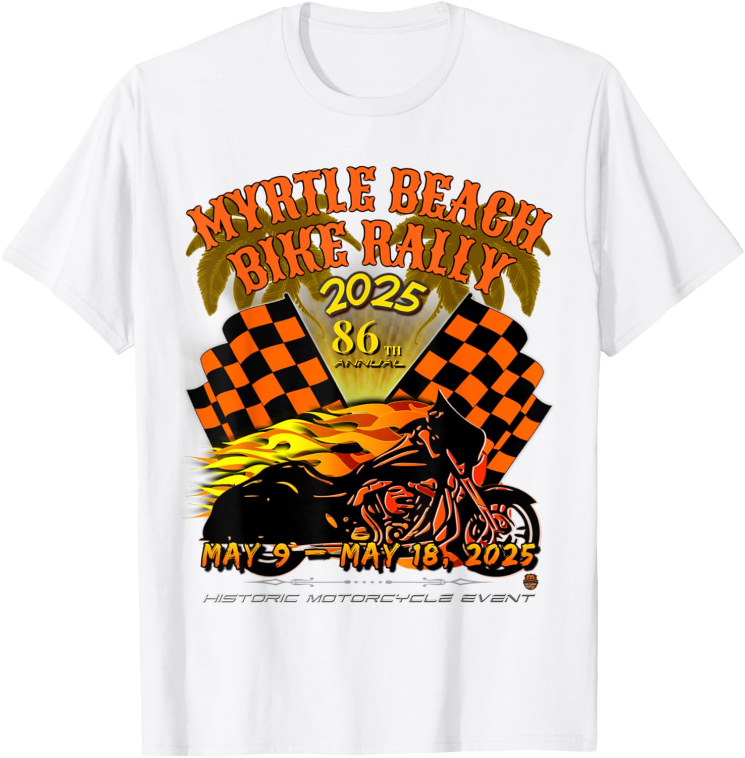 2025 Myrtle Beach Bike Rally Vintage Art T-Shirt for Classic Riders - 23