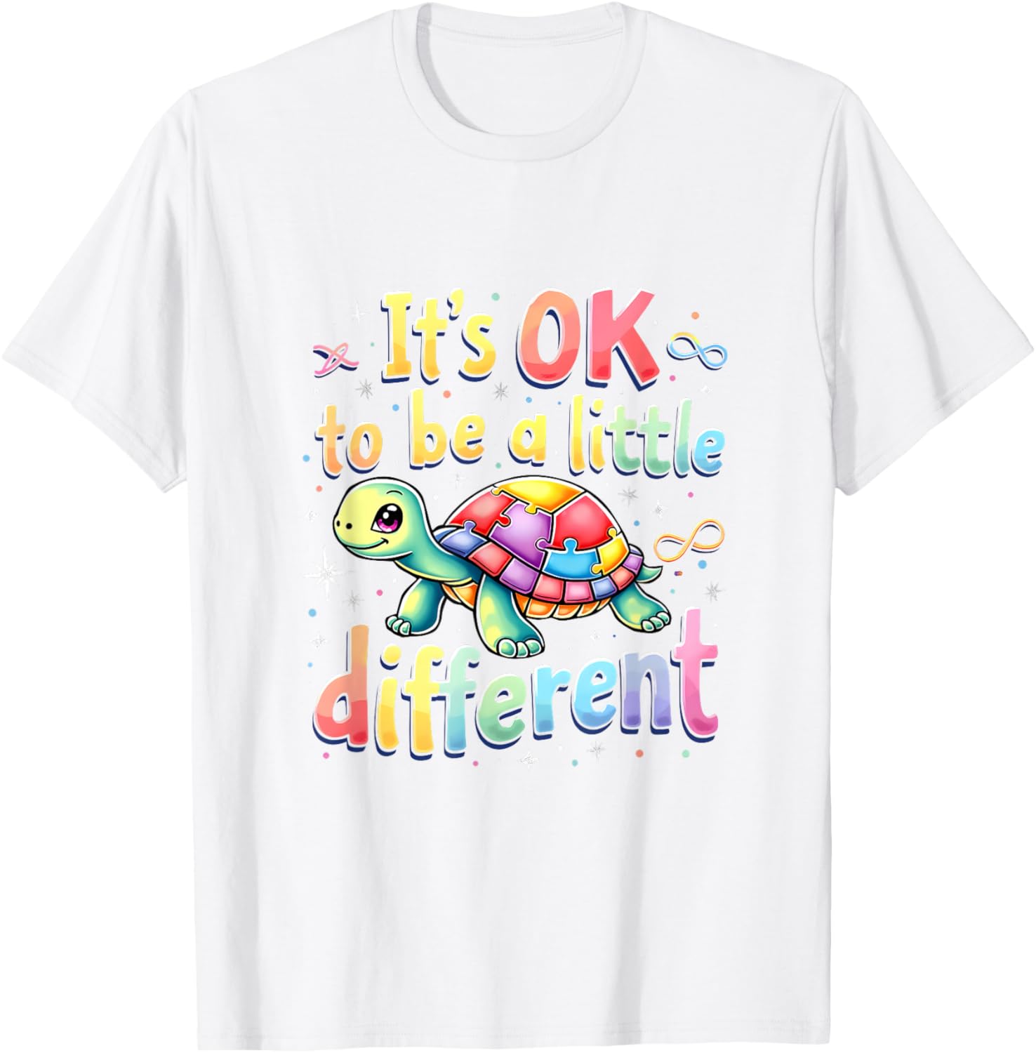 Autism Awareness Turtle T-Shirt It's Okay to Be Different Fun Tee - 17