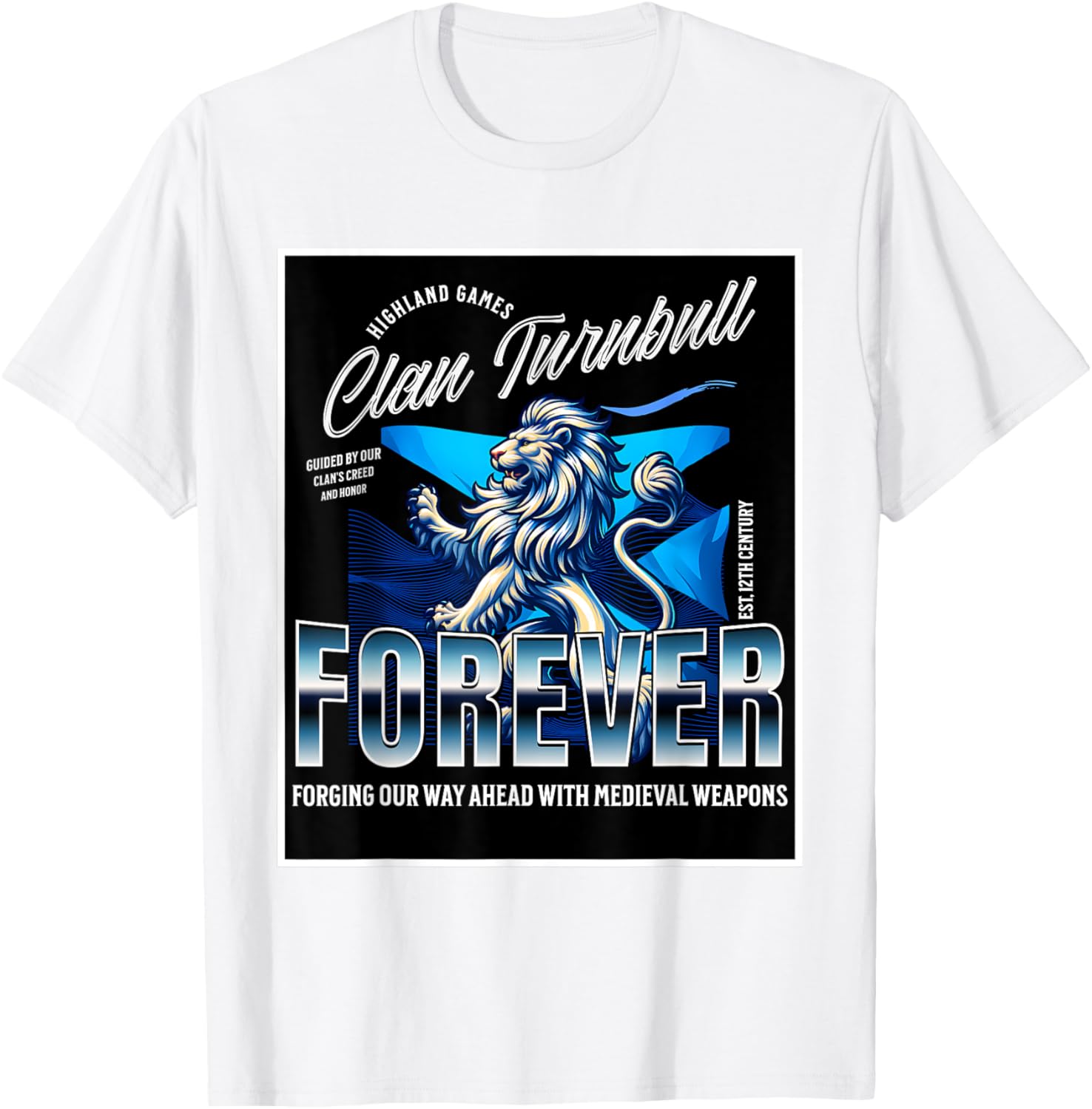 Clan Turnbull Strength and Honor Lion Roots T-Shirt for Family Pride - 17