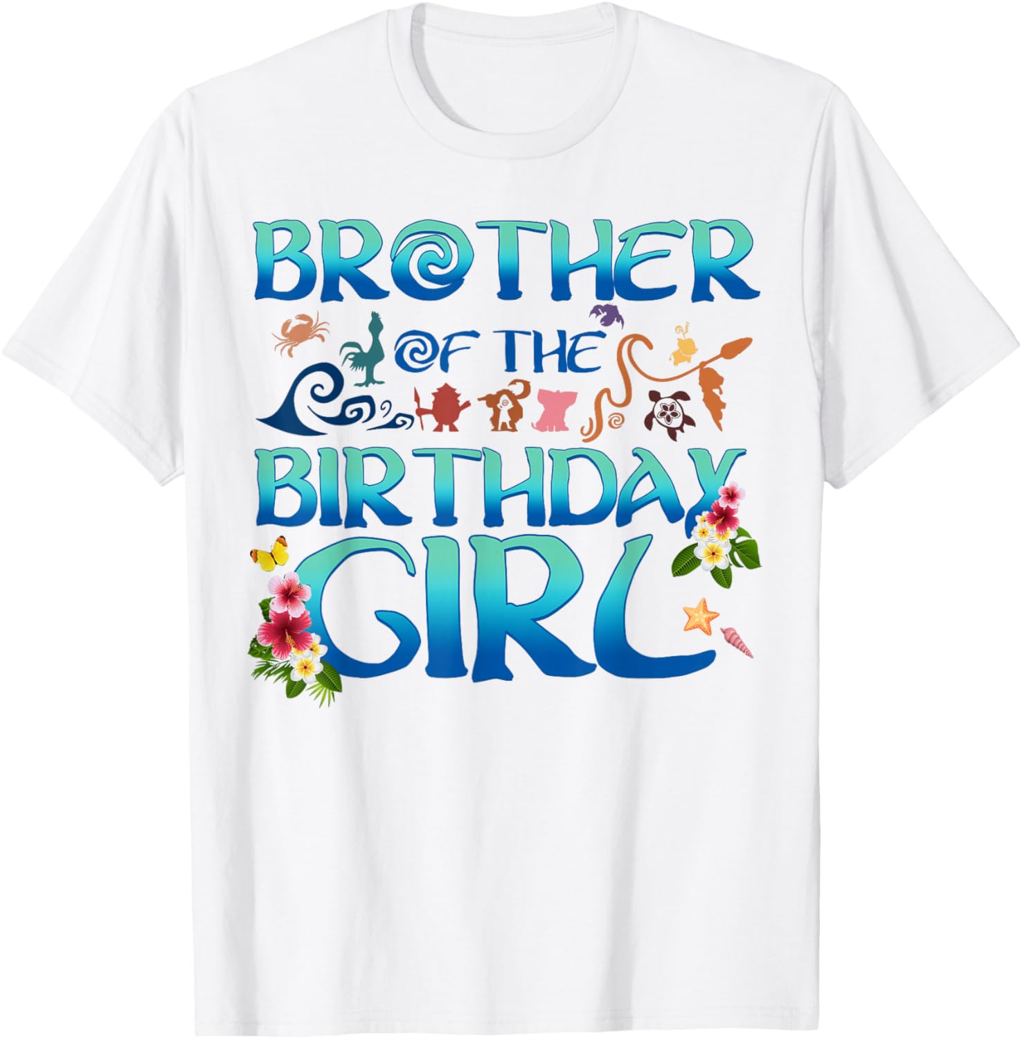 Brother of the Birthday Girl Cute Oceania Adventure Family T-Shirt - 7