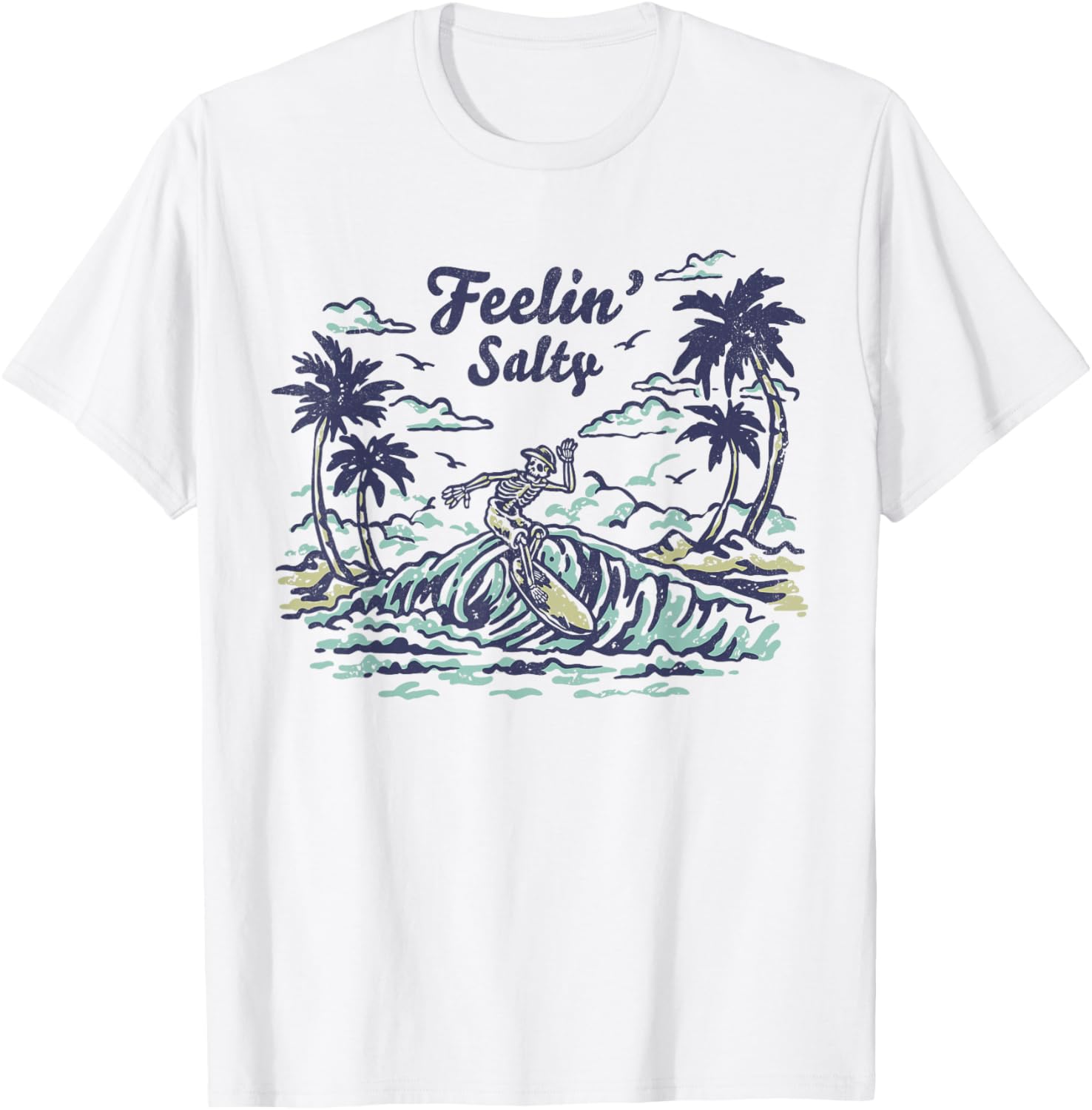 Vintage Wave Retro T-Shirt Feelin' Salty Summer Beach for Men & Women - 3