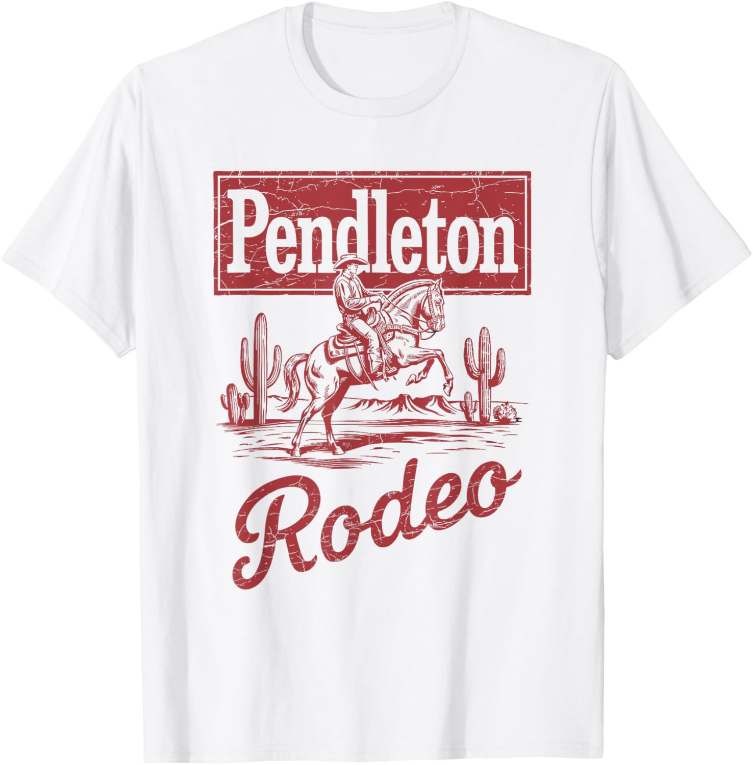 Vintage Cowboy Western Bronc Riding T-Shirt by Pendleton Rodeo - 2