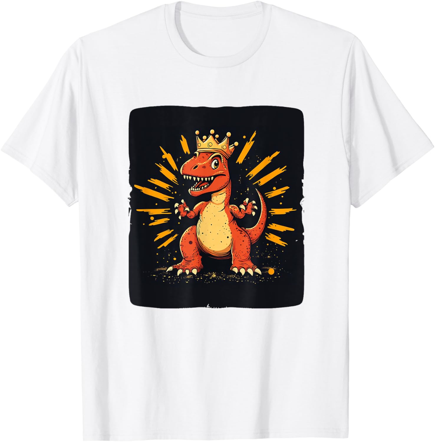 Cool Red Dinosaur Costume T-Shirt with Crown for King Lovers - 2