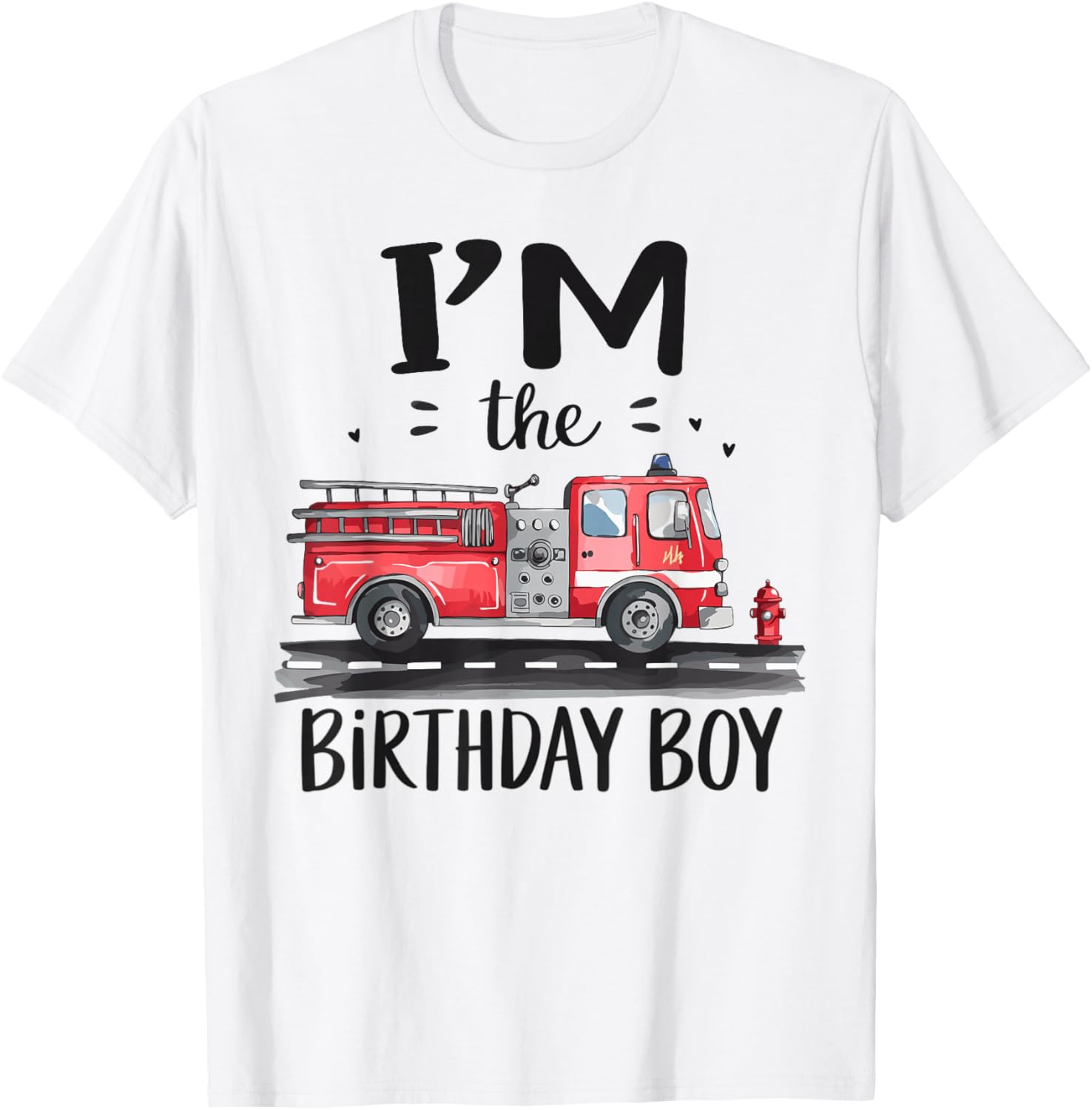 Birthday Boy Fire Truck T-Shirt for Kids - Fun Firefighter Design - 2