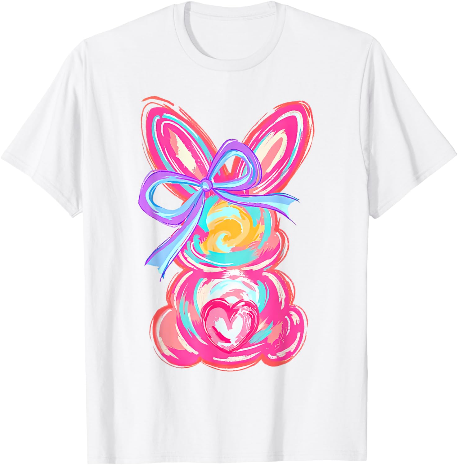 Coquette Bow Bunny Easter Shirt for Women and Girls Fun T-Shirt - 13