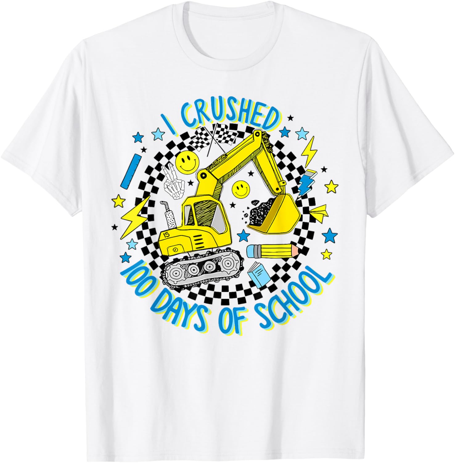 Cool Excavator Boys T-Shirt for 100 Days of School Celebration - 4