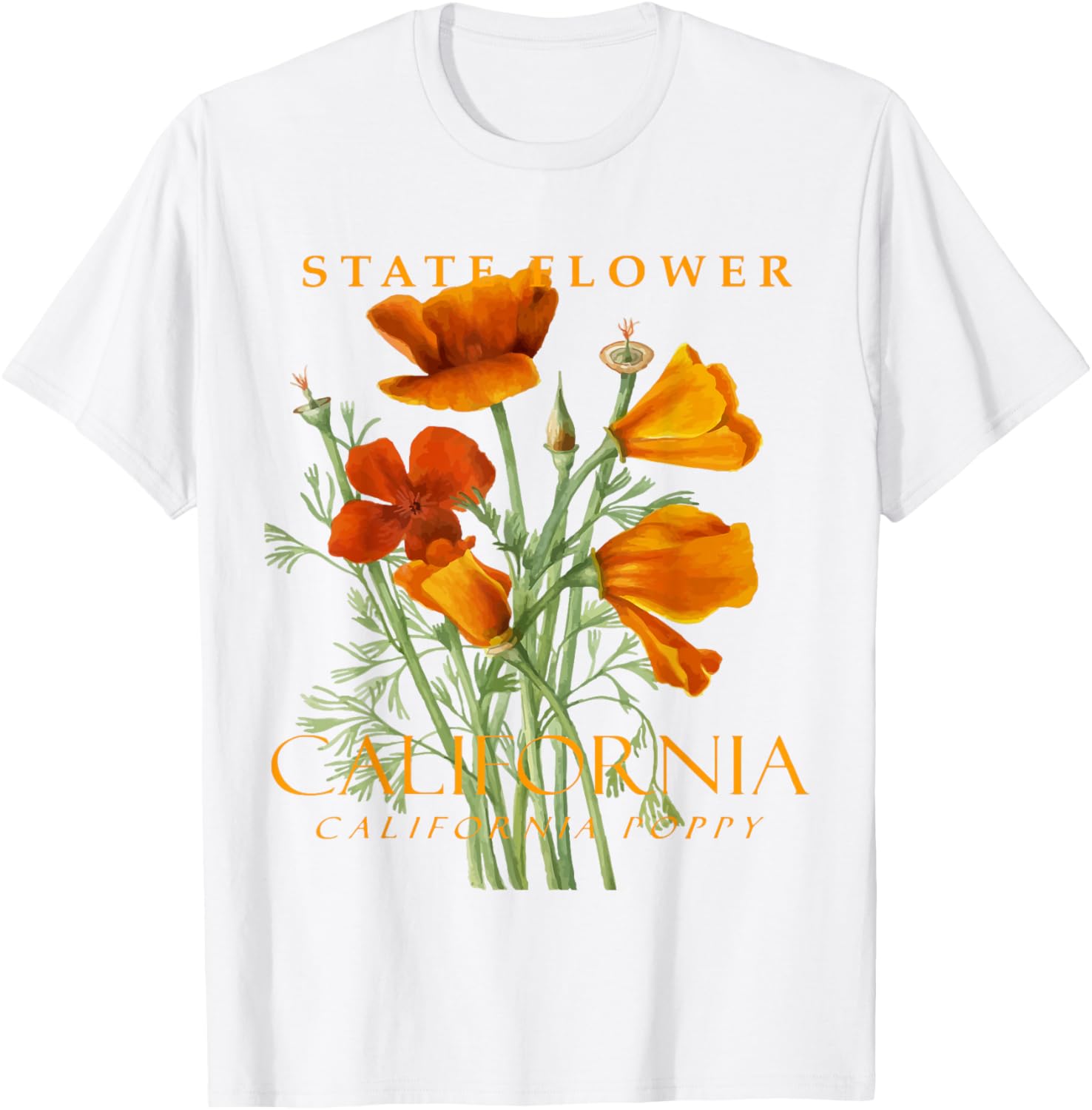 California Poppy T-Shirt for Nature Lovers - Stylish Floral Apparel - 13